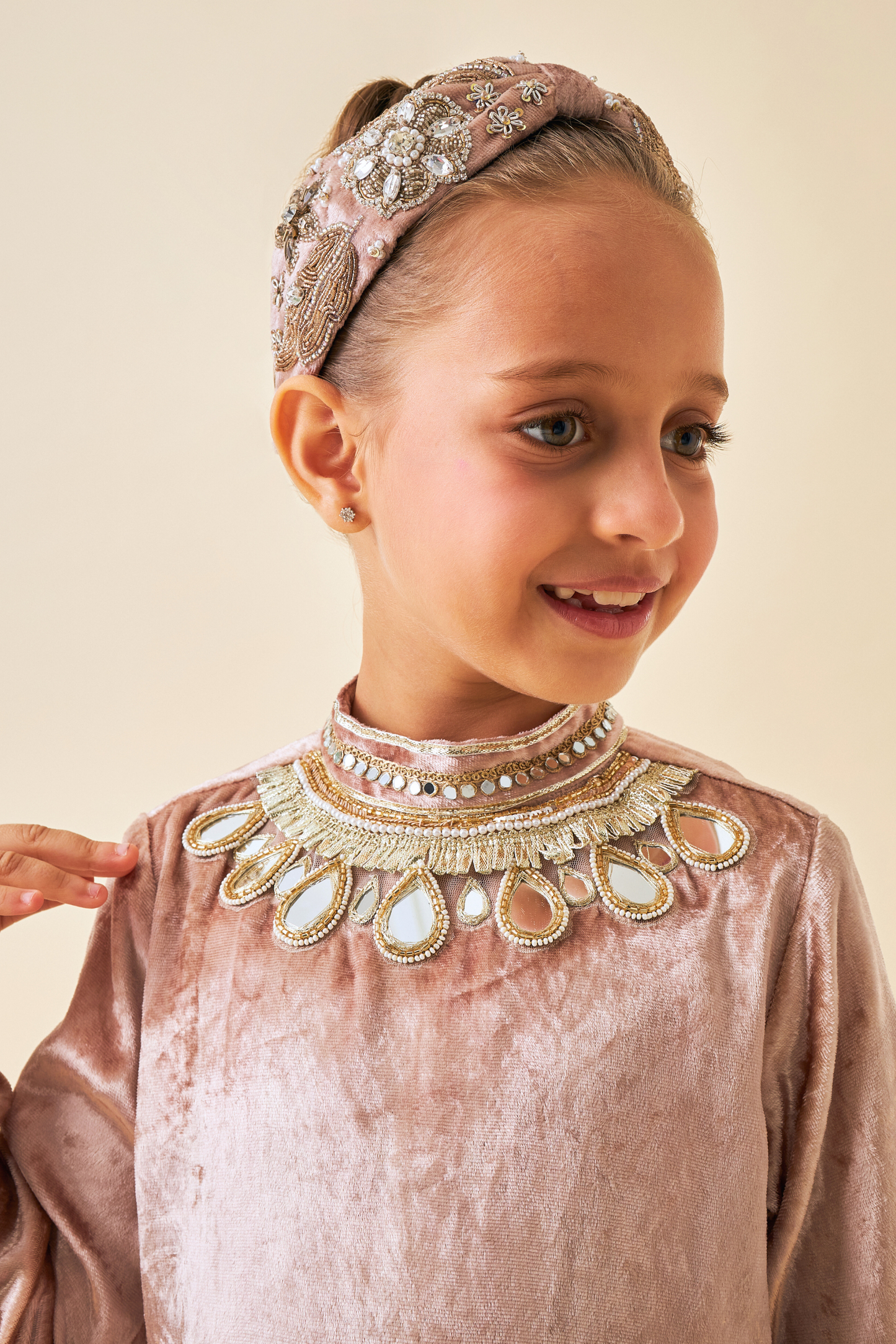 Tiffara Gold Girls Long Dress