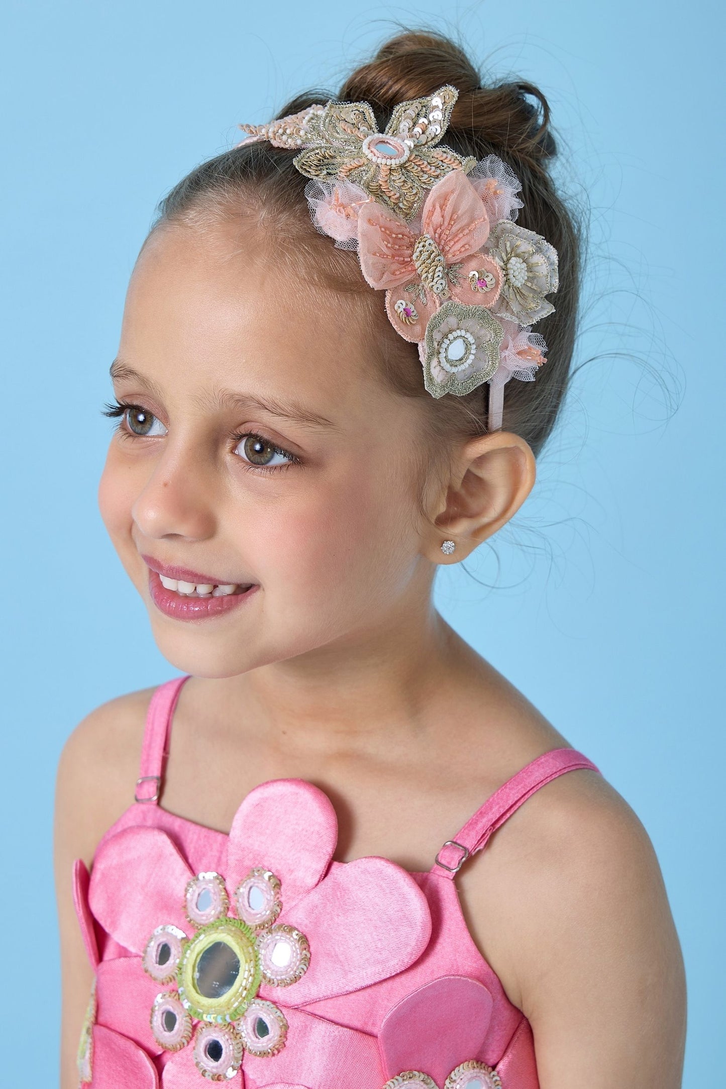 Blooming Meadows Girls Skirt With Floral Top and Stole (3 Pc Set)