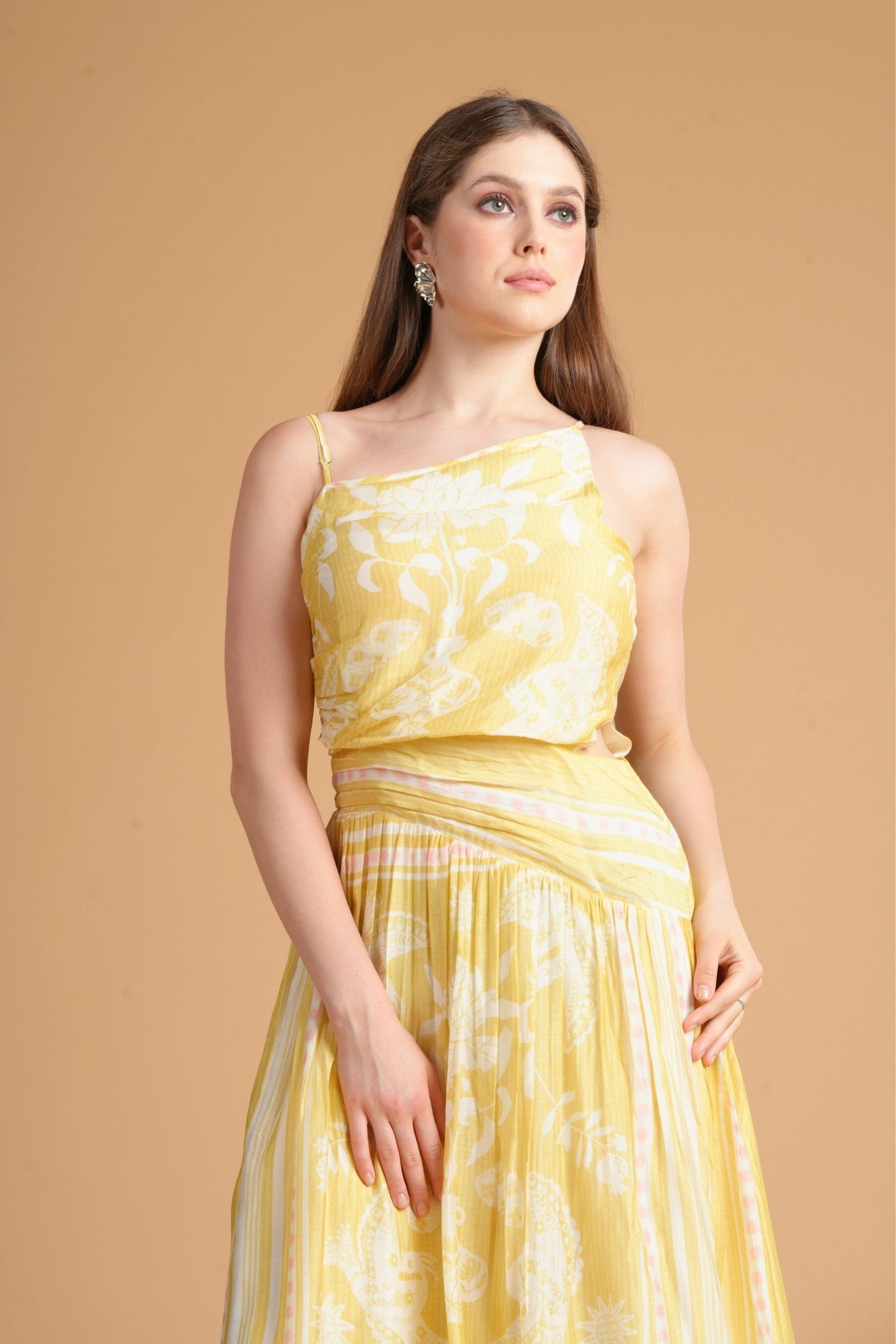 Nola Yellow Women'S Printed Dress