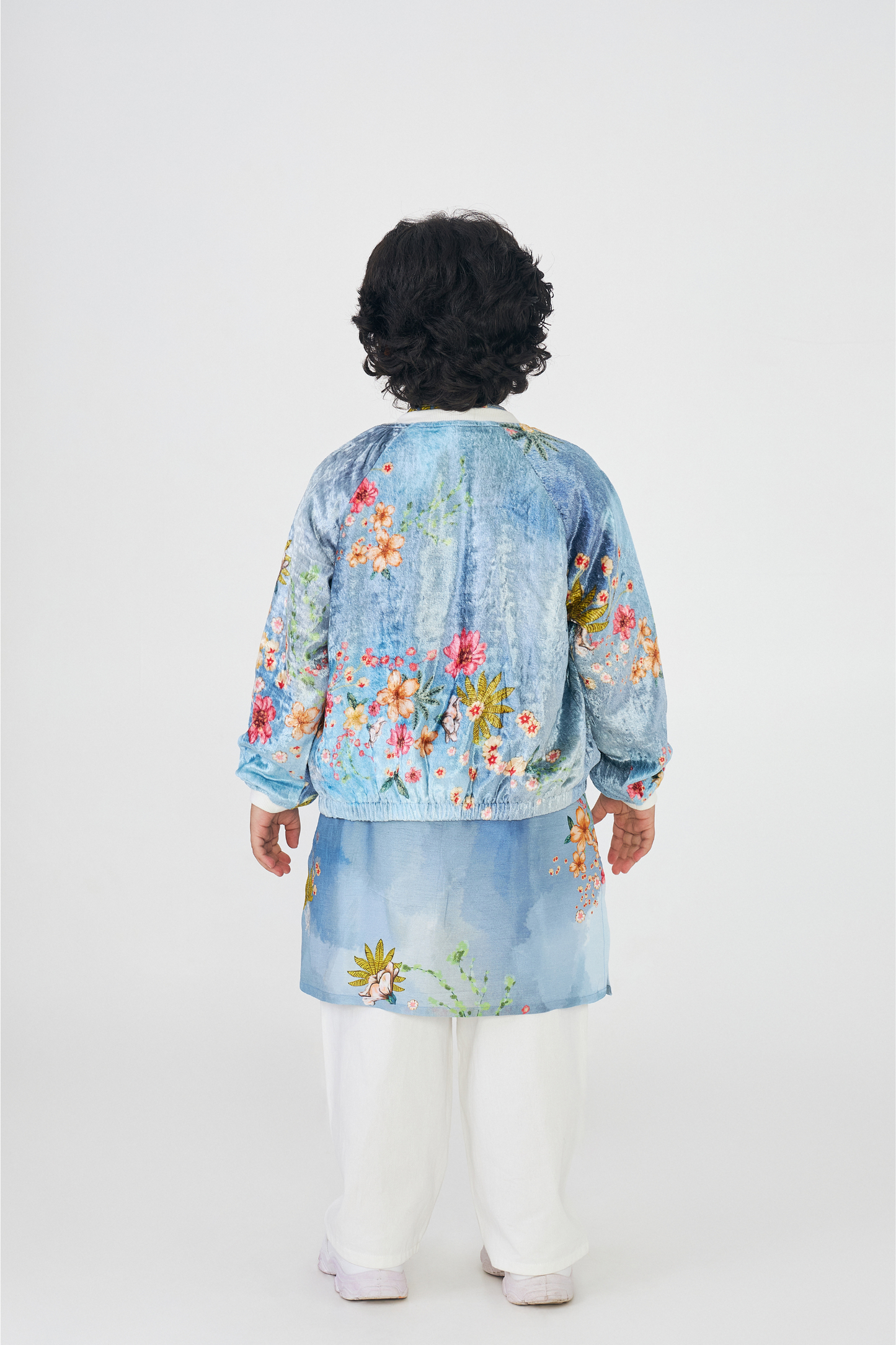 Clea Boys Embellished Kurta & Bomber Jacket (Set of 3 Pcs)