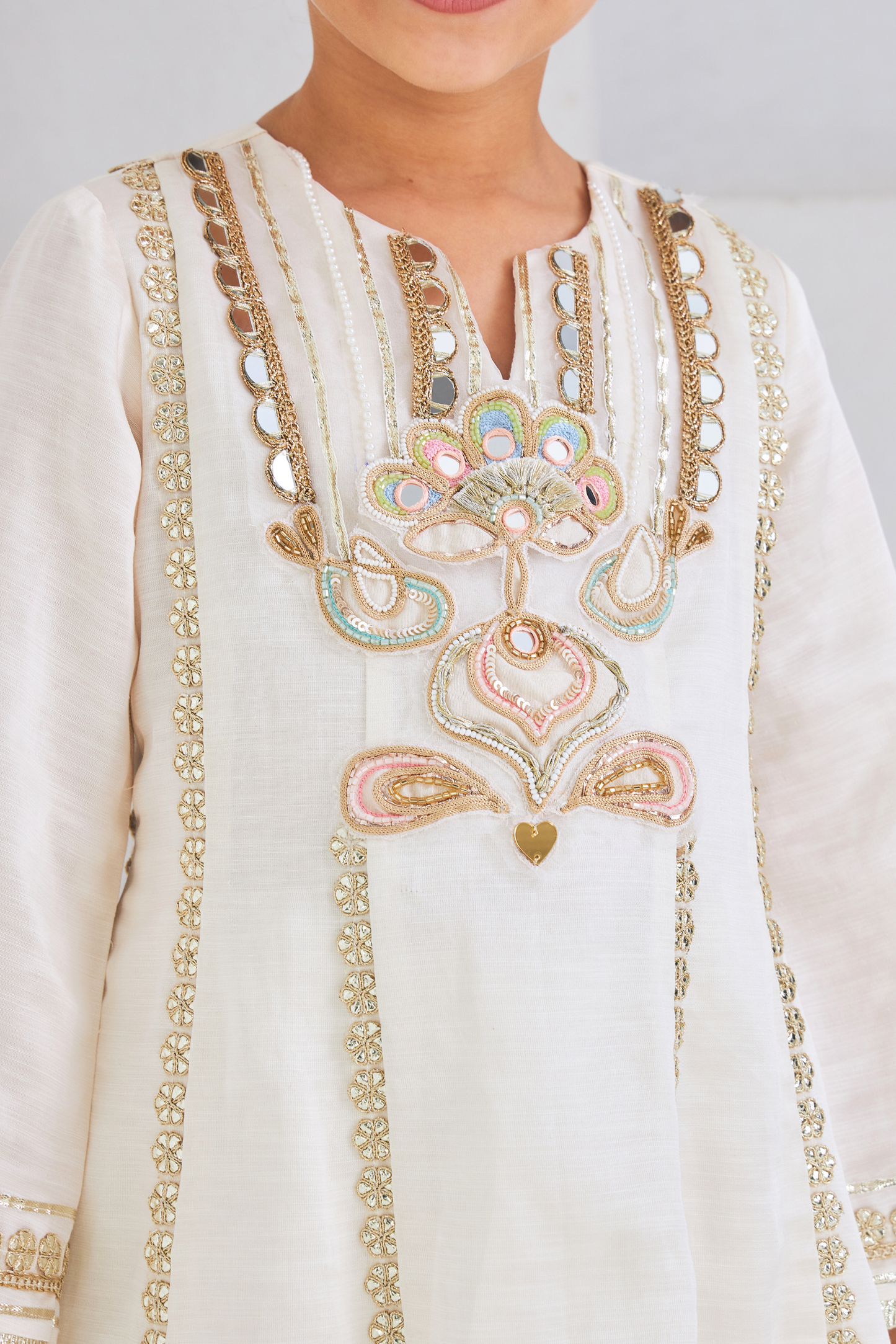 Ivora Girls Embellished Tunic With Trousers Co-ord ( Set of 2pcs )