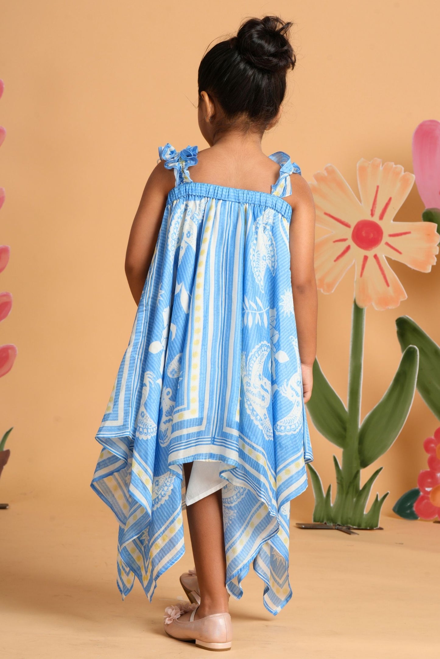Nola Blue Embellished Handkerchief Dress