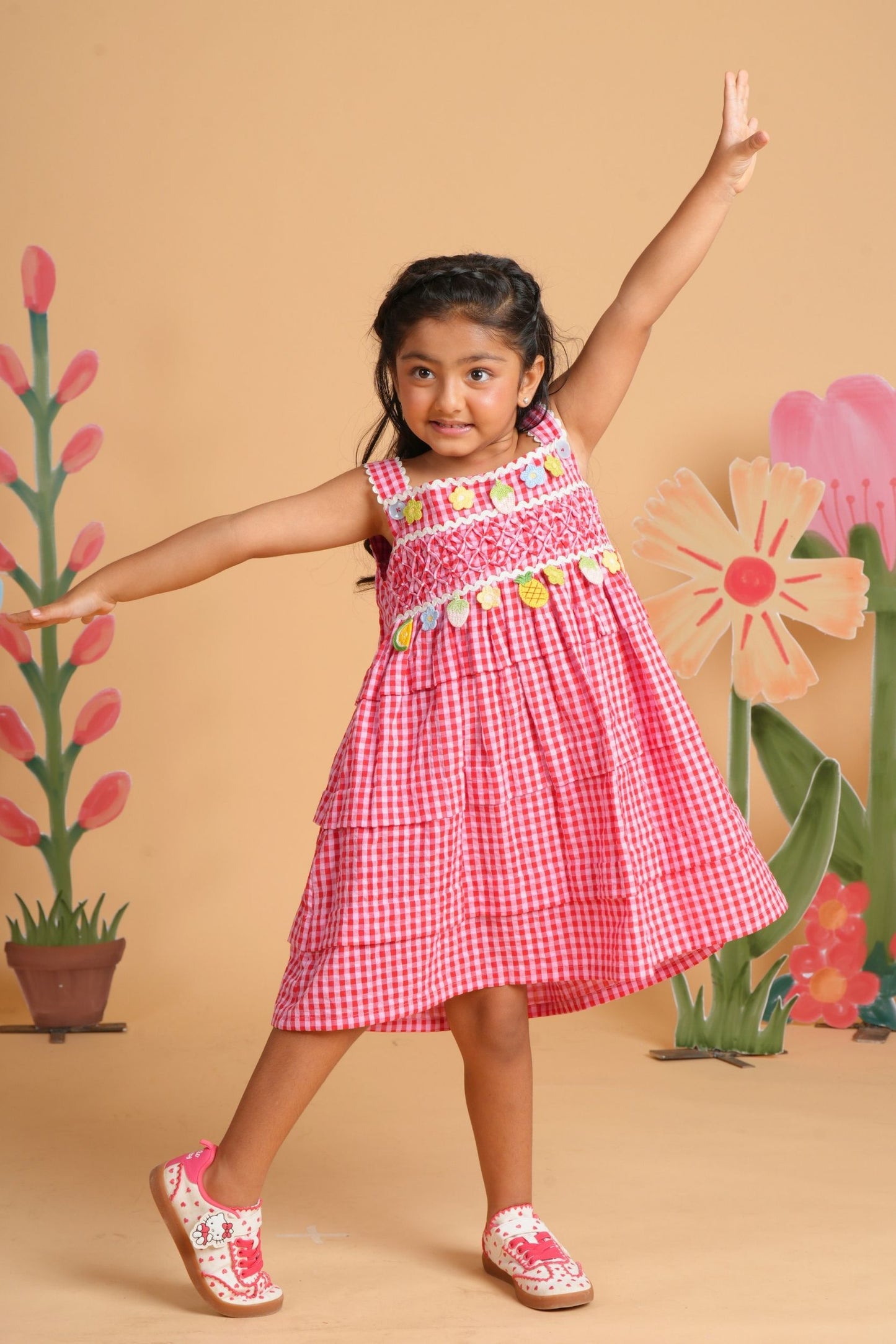Berry Pop Smocked Dress