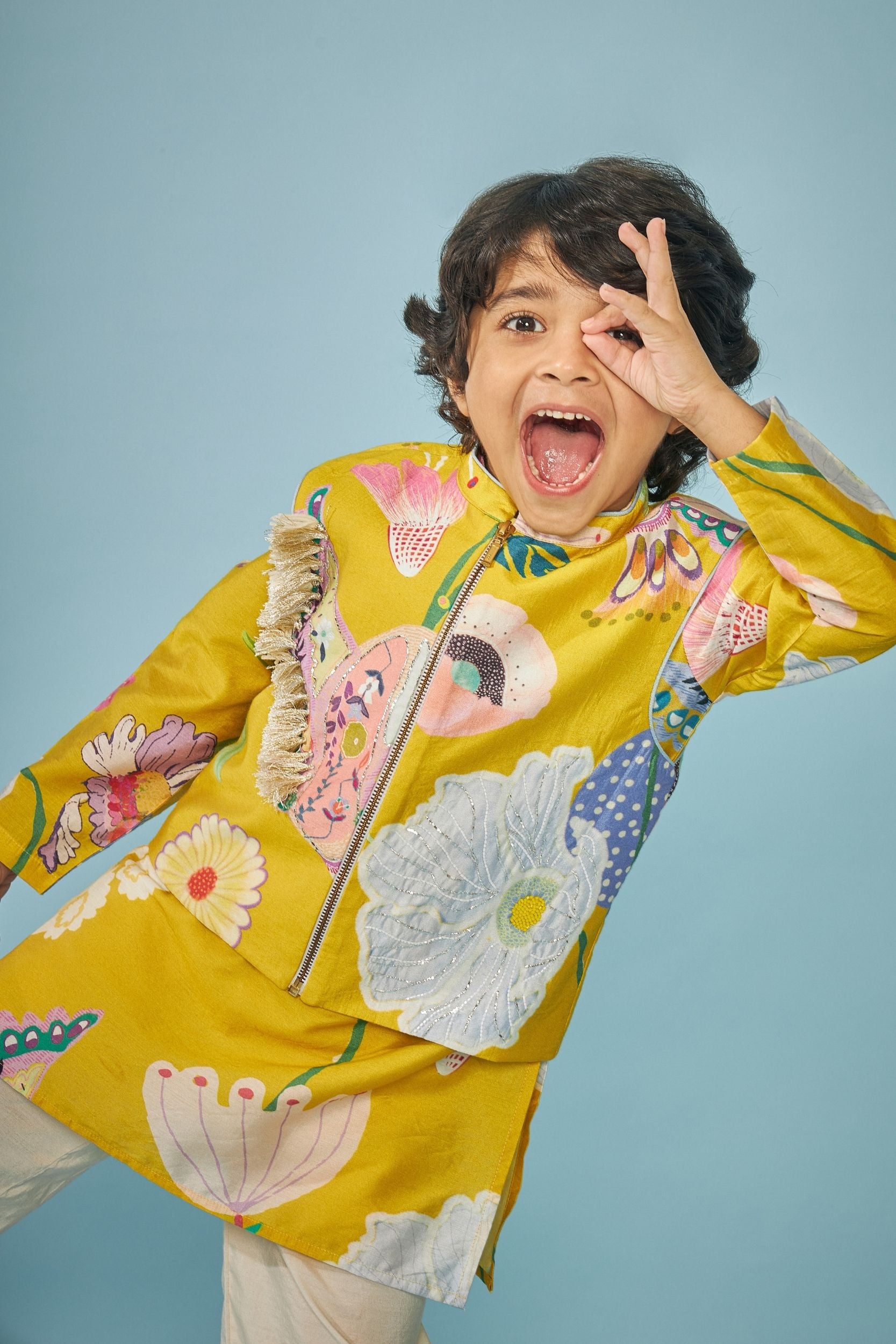 Yellow Bloom Festive Embellished Boys Coord (3 pc set) – Joey & Pooh