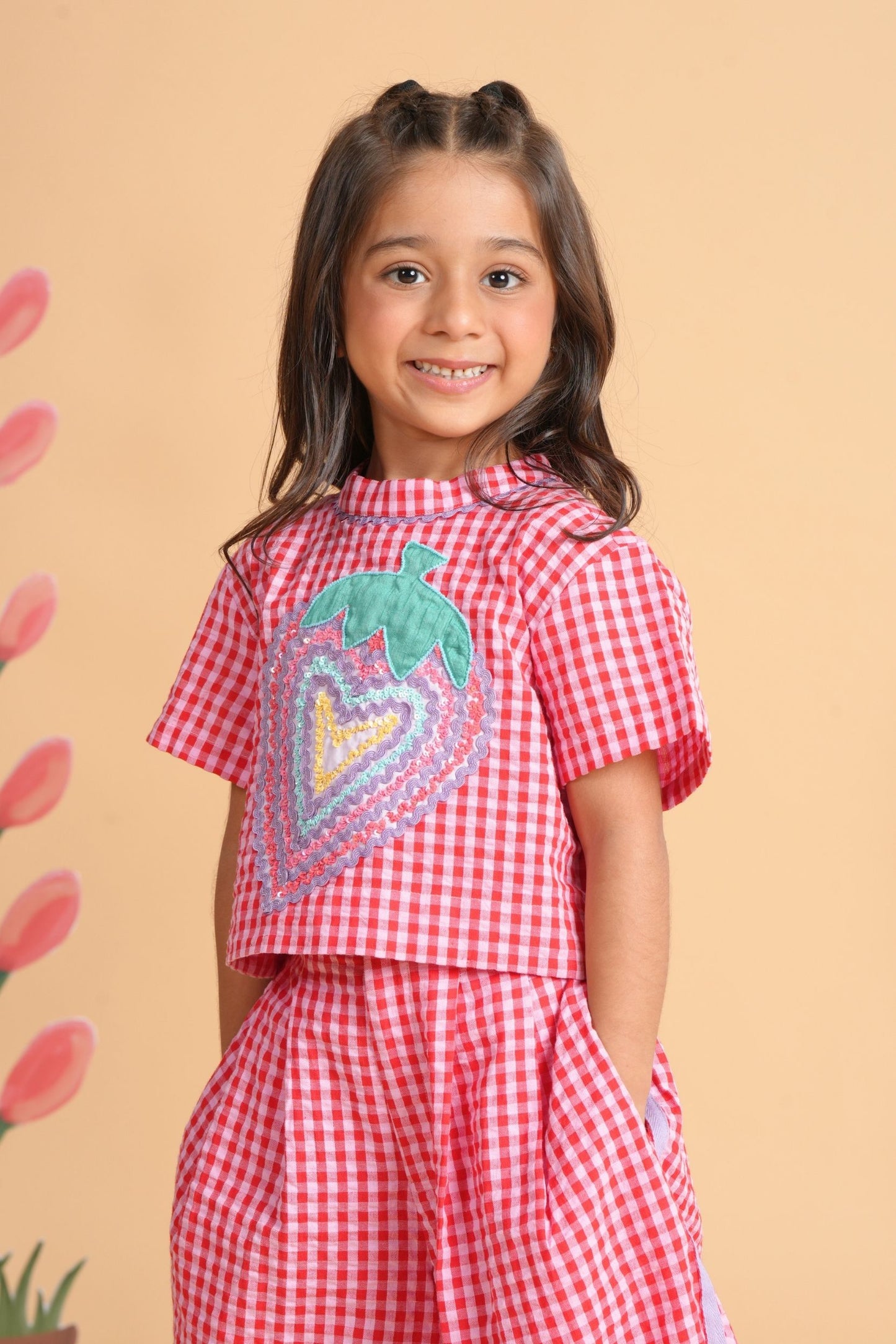 Berry Pop Girls Embroidered Co-ord Set