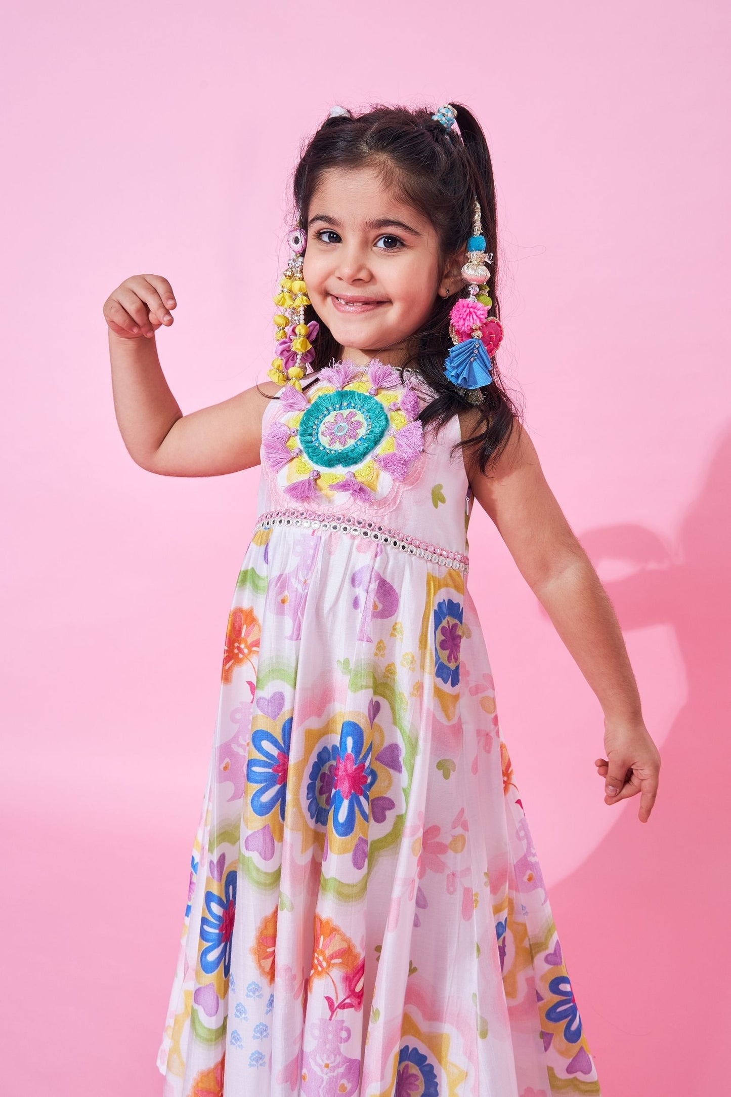 Mae Girls Embellished Long Dress