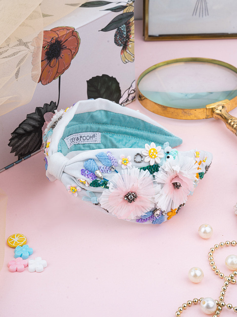 Daphne Hand Embroidered Kids Headband/Hairband