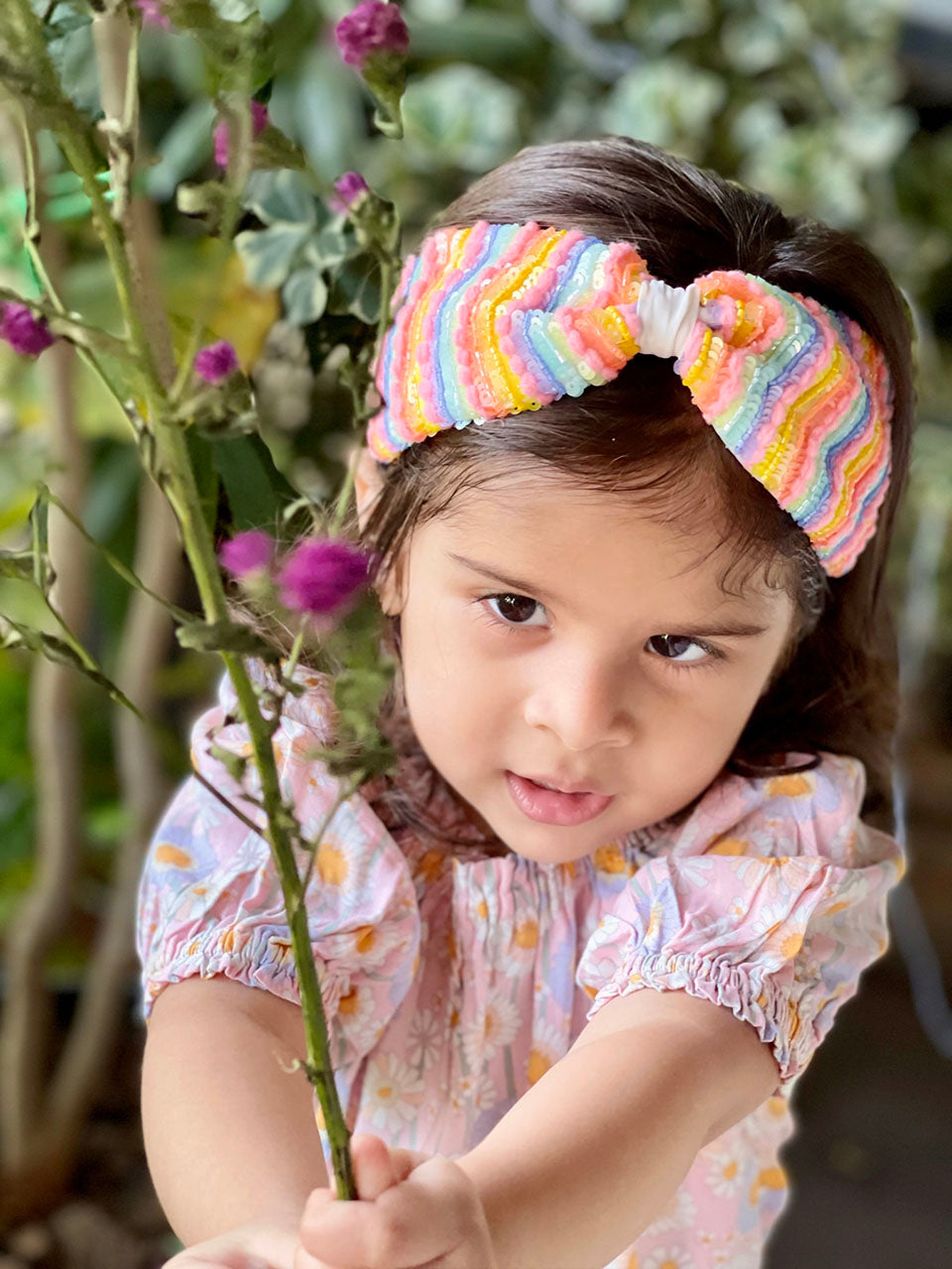 Evissa Chevron Hand Embroidered Headband/Hairband On Kids