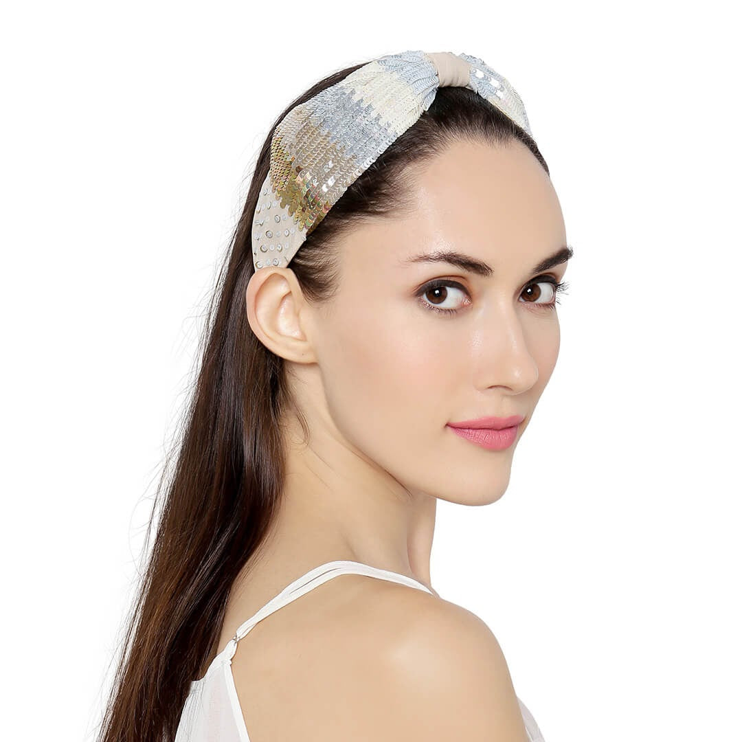 Serena Hand Embroidered Ivory Headband/Hairband