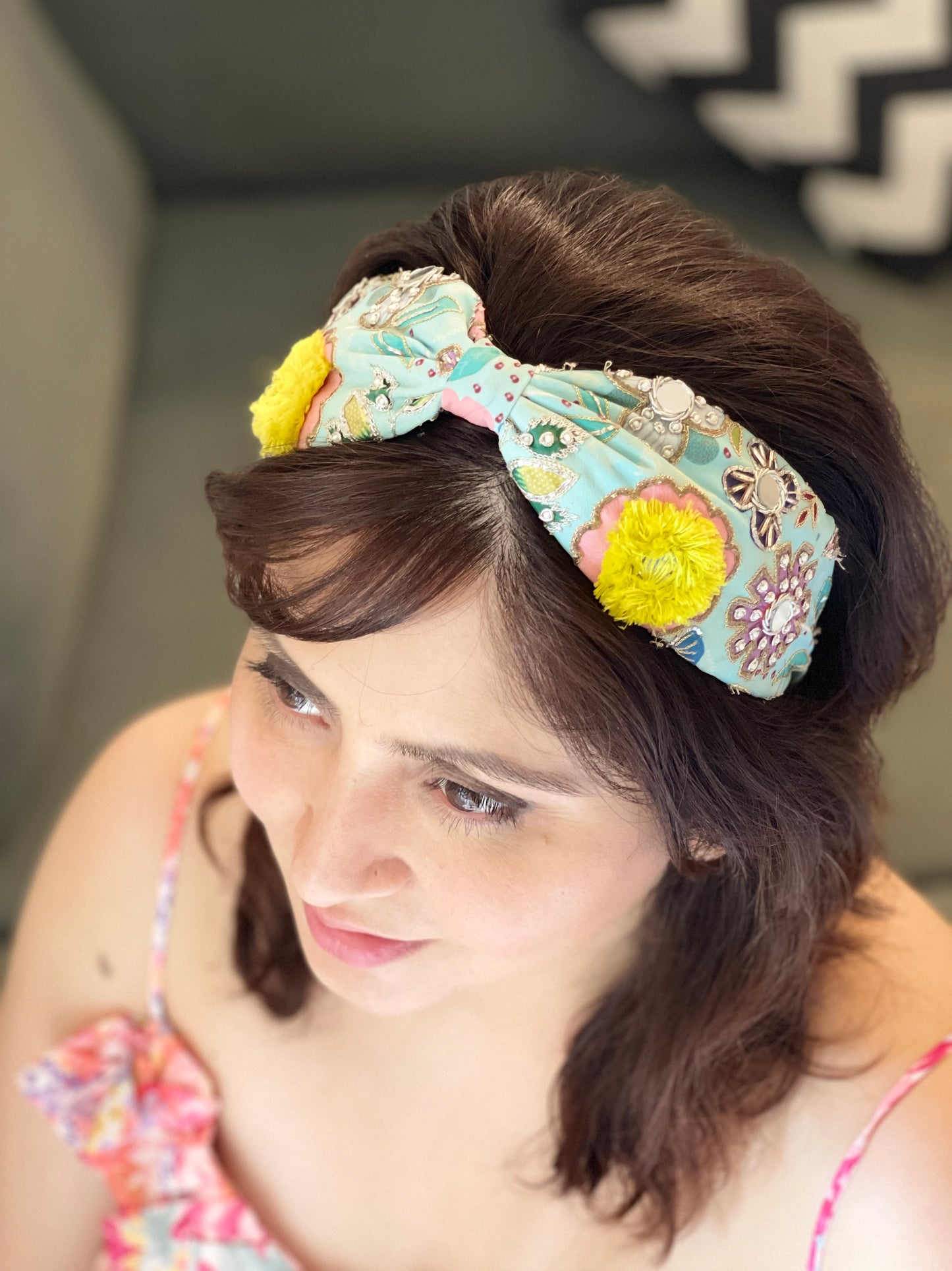 Orla Mint Handmade Headband (Joey & Pooh X Payal Singhal)