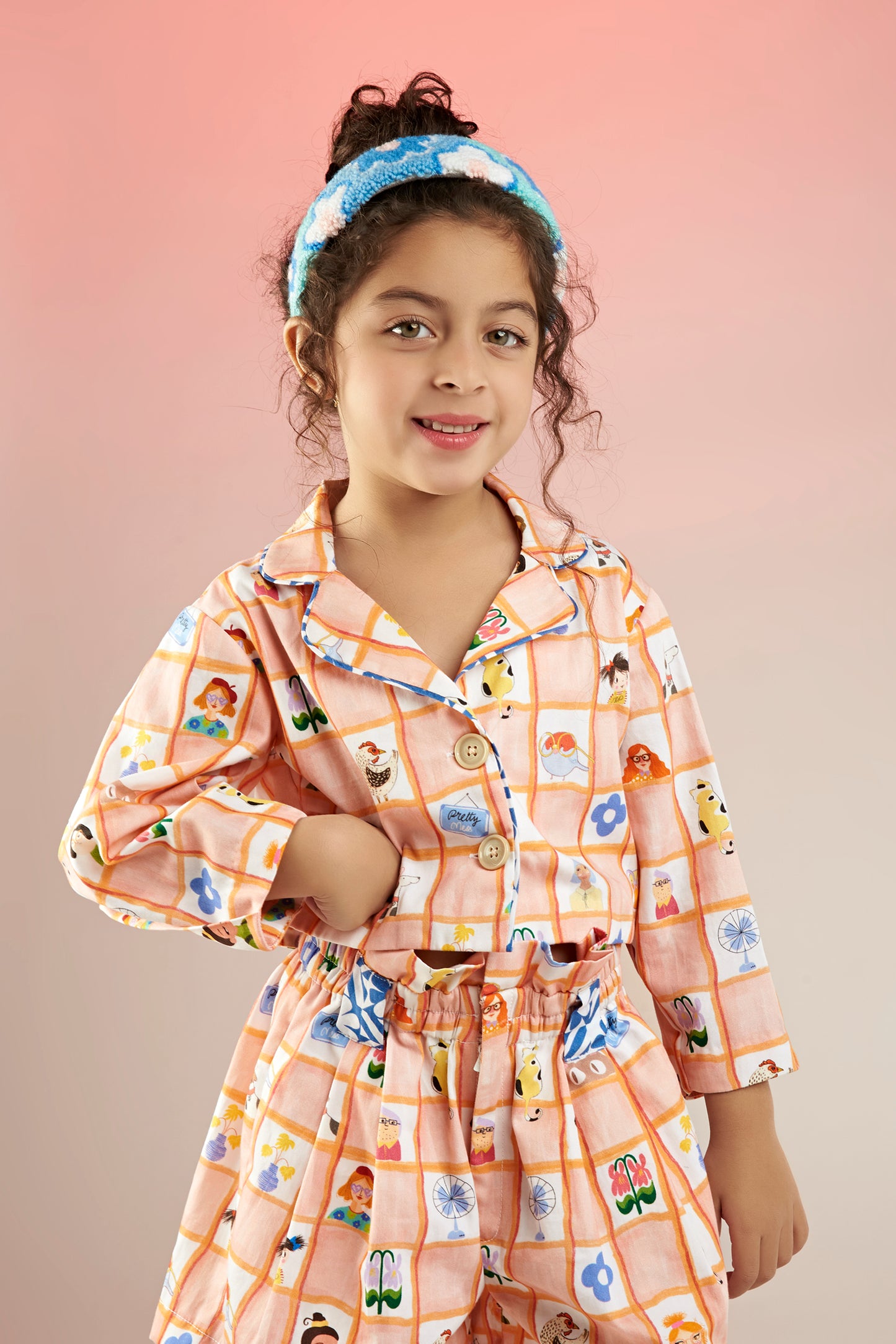 Peeking Peeps Printed Jacket & Shorts Co-ord Set Mini Kids
