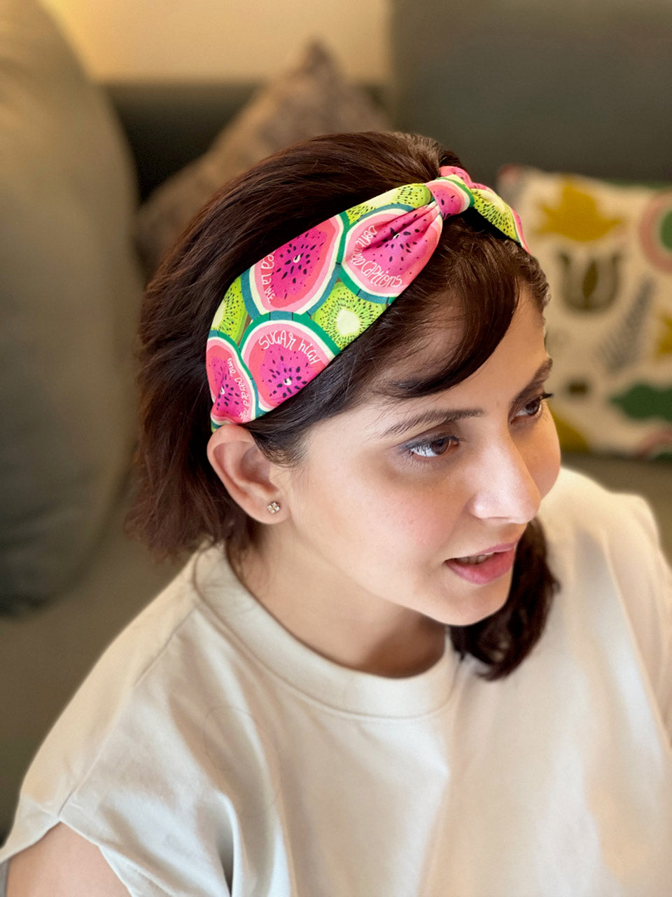 Set Of 2-melon & Citrus Handmade Headbands