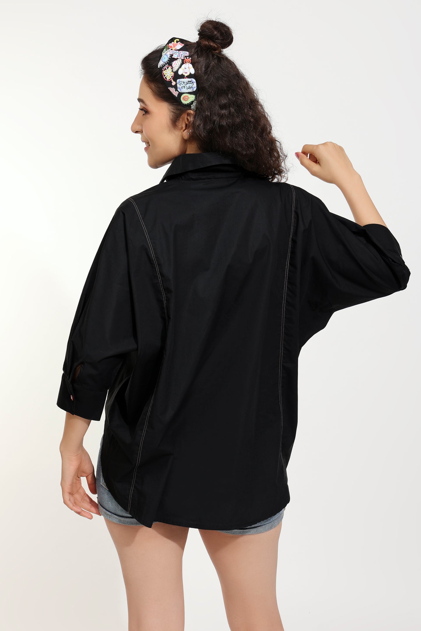 Ba-Ba-Black Sheep Embroidered Black Shirt