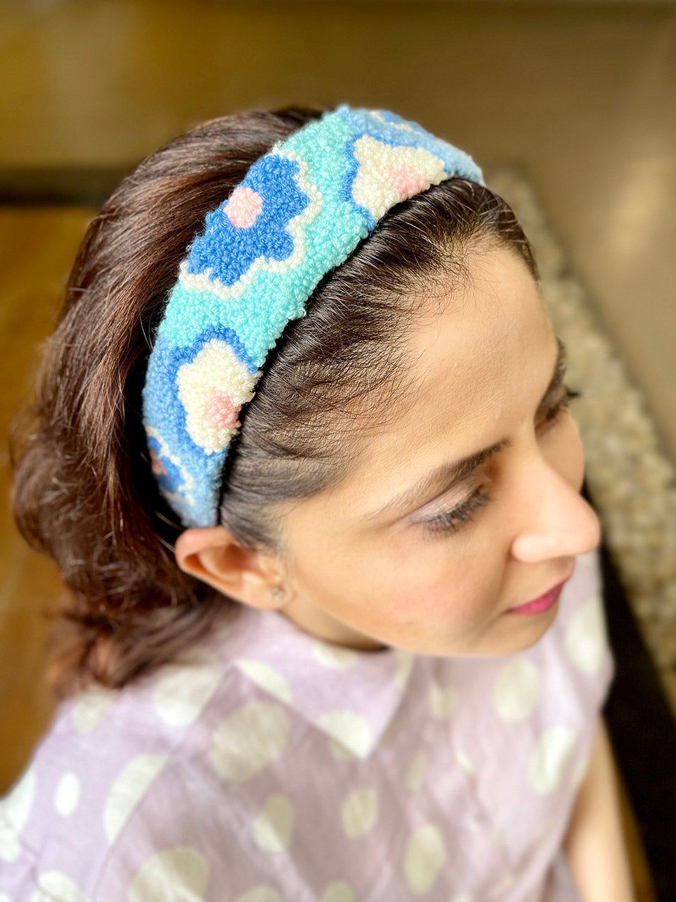 Poppy Blue Handmade Headband