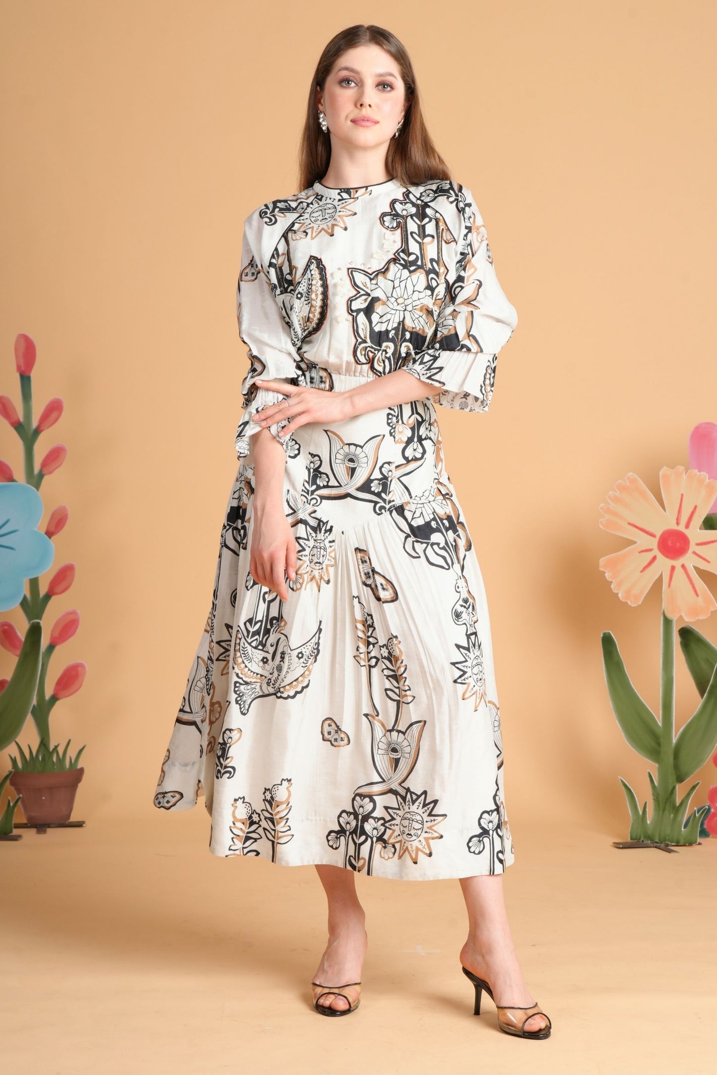 Soraya Embellished Ladies Blouse & Skirt Coord (Set Of 2 Pcs)