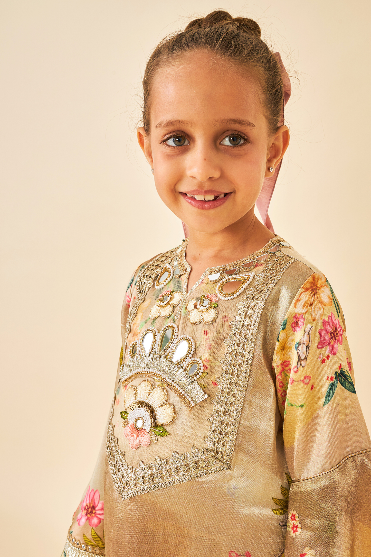 Clea Gold Long Dress  - Mom & Me