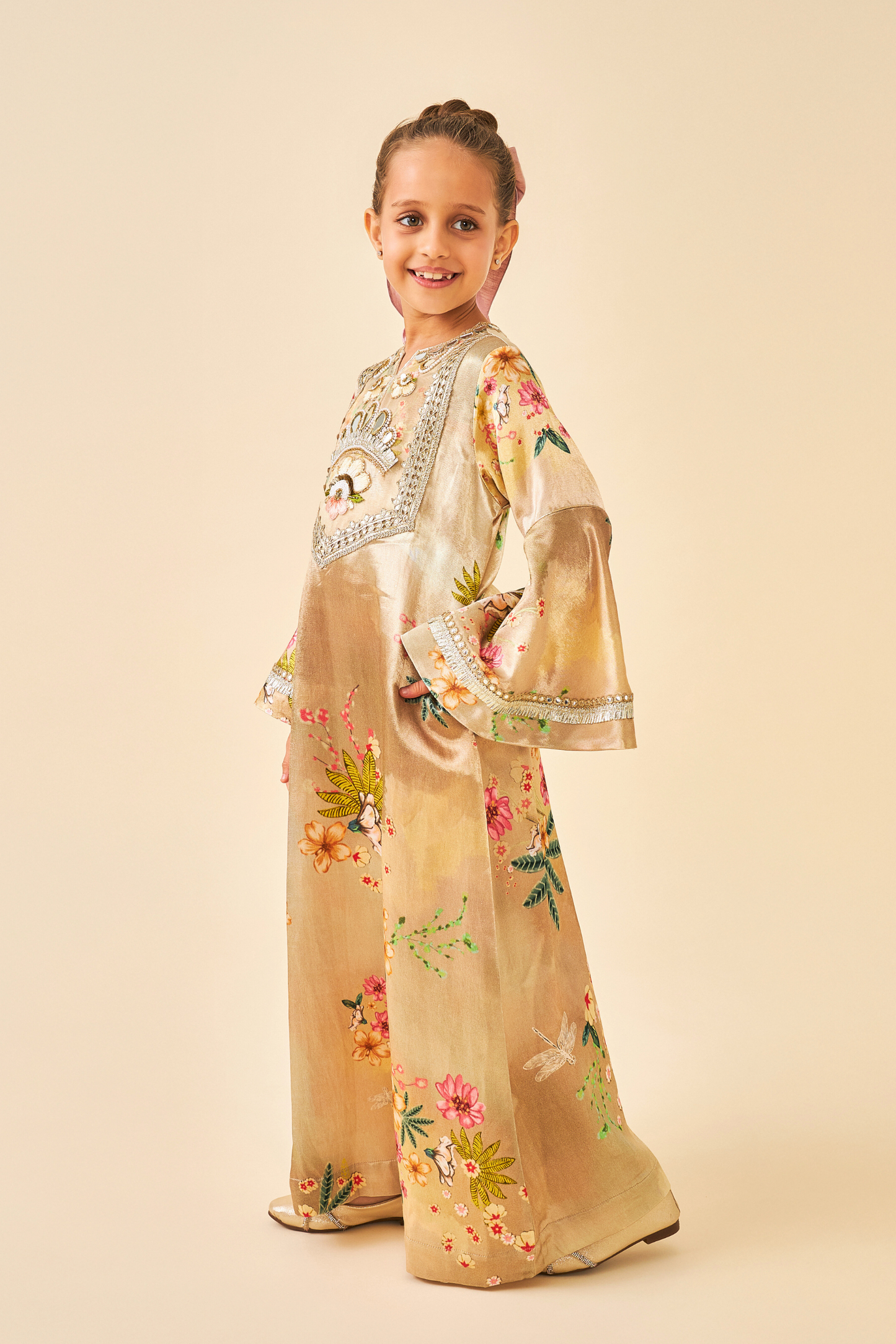 Clea Gold Long Dress  - Mom & Me