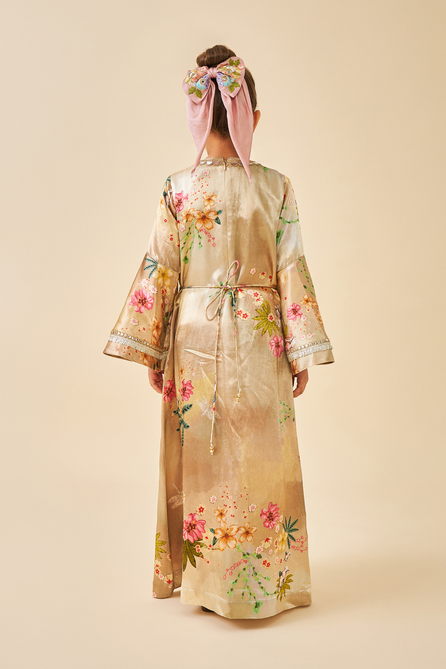 Clea Gold Girls Long Dress