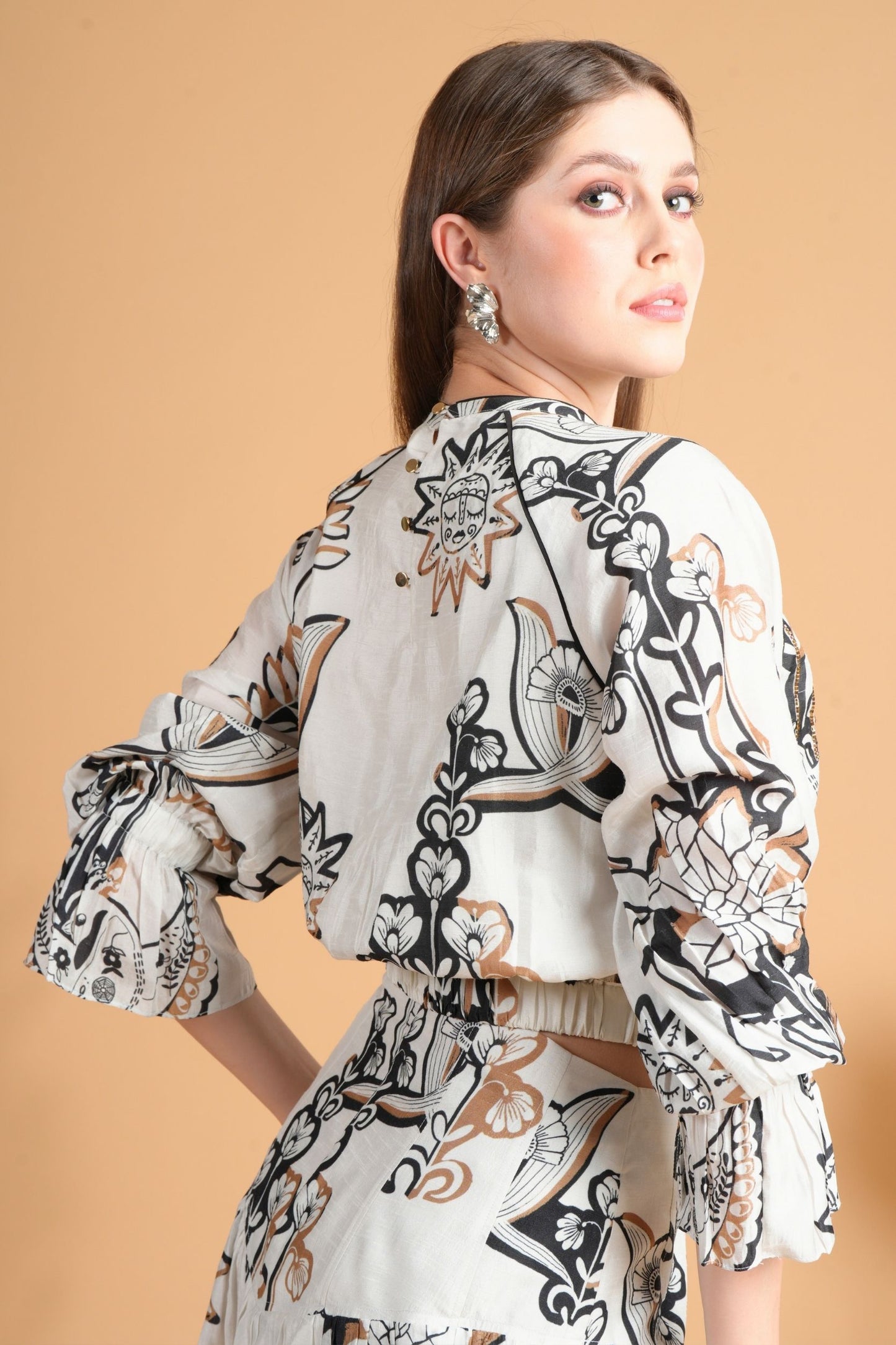 Soraya Embellished Ladies Blouse & Skirt Coord (Set Of 2 Pcs)