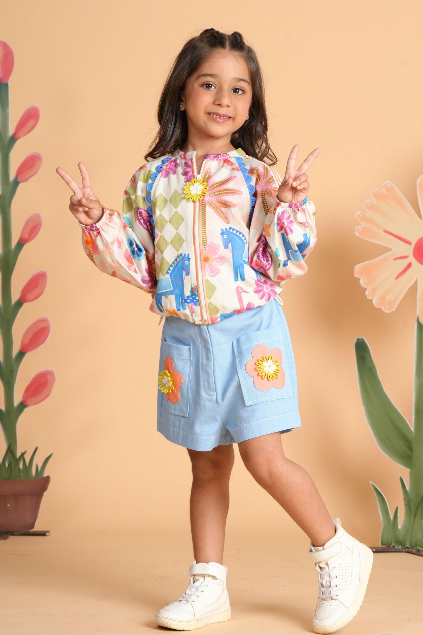Pony Princess Embellished Jacket & Shorts Set