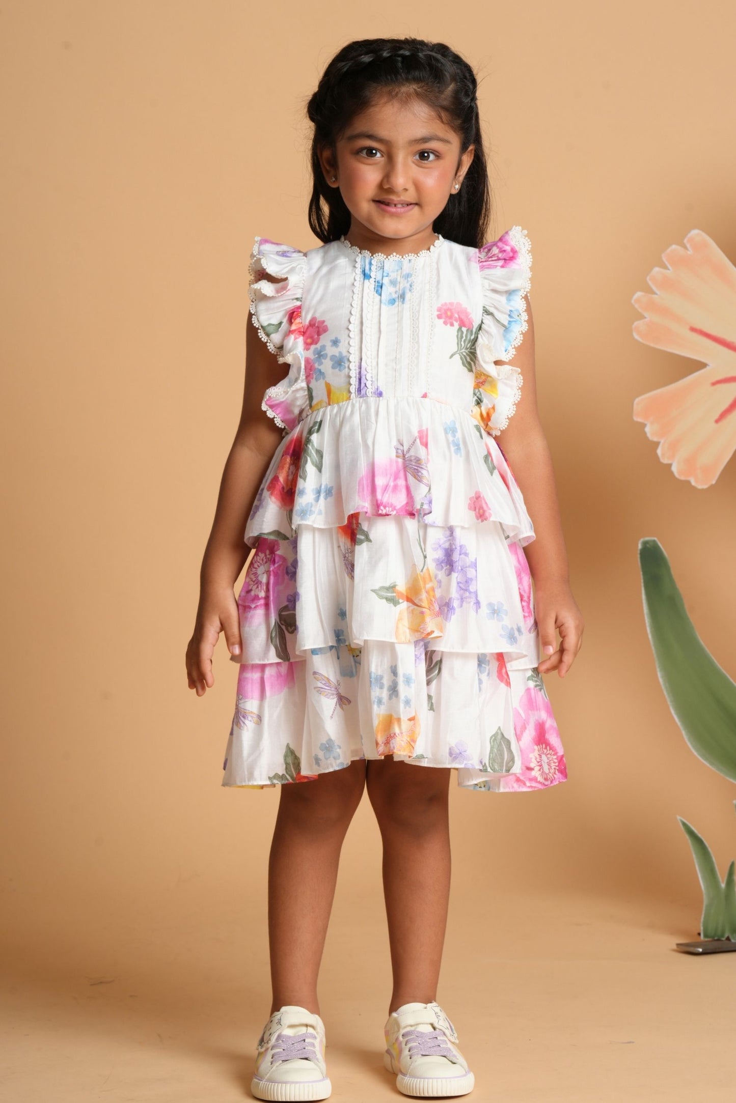 Clea white ruffle dress
