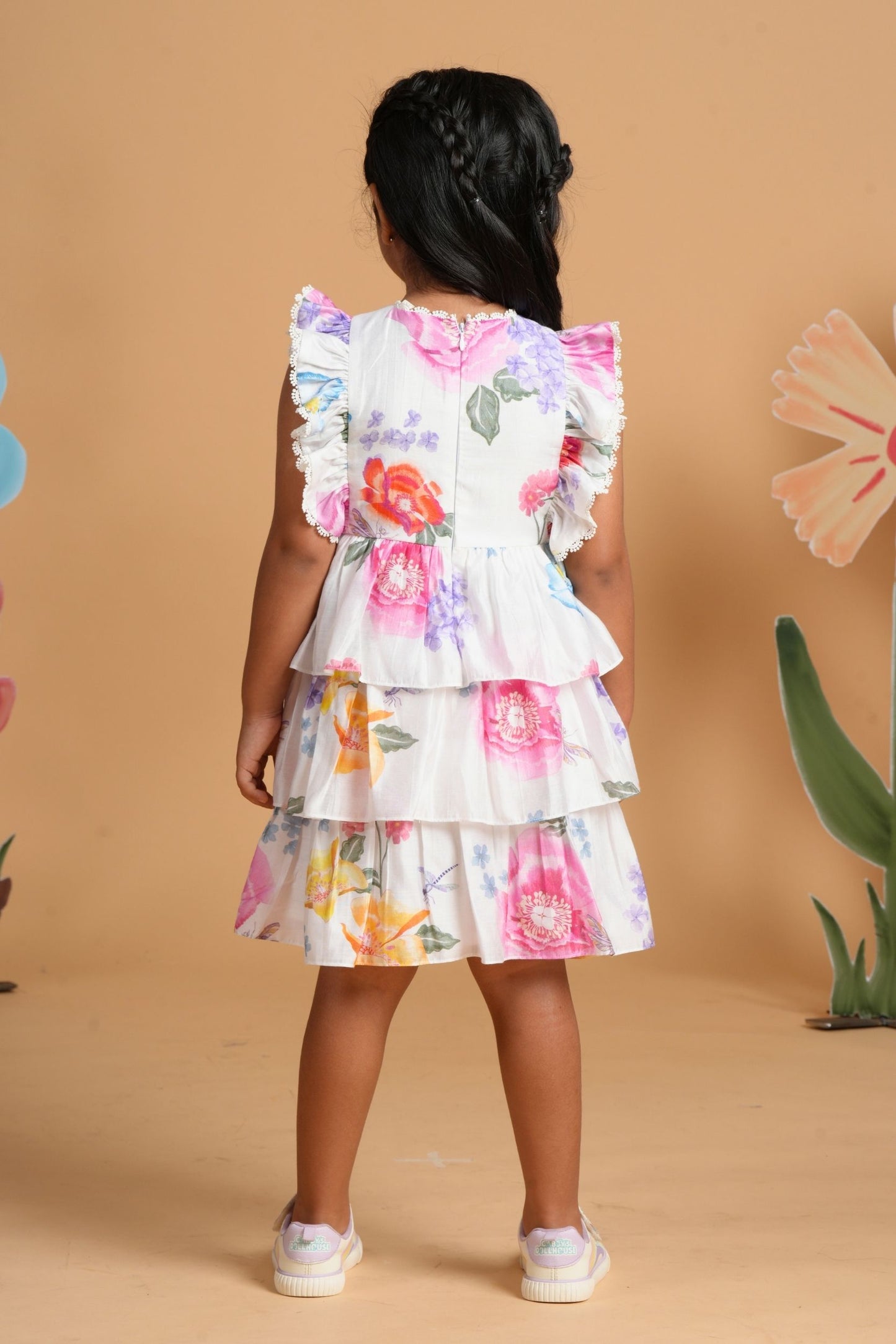 Clea white ruffle dress
