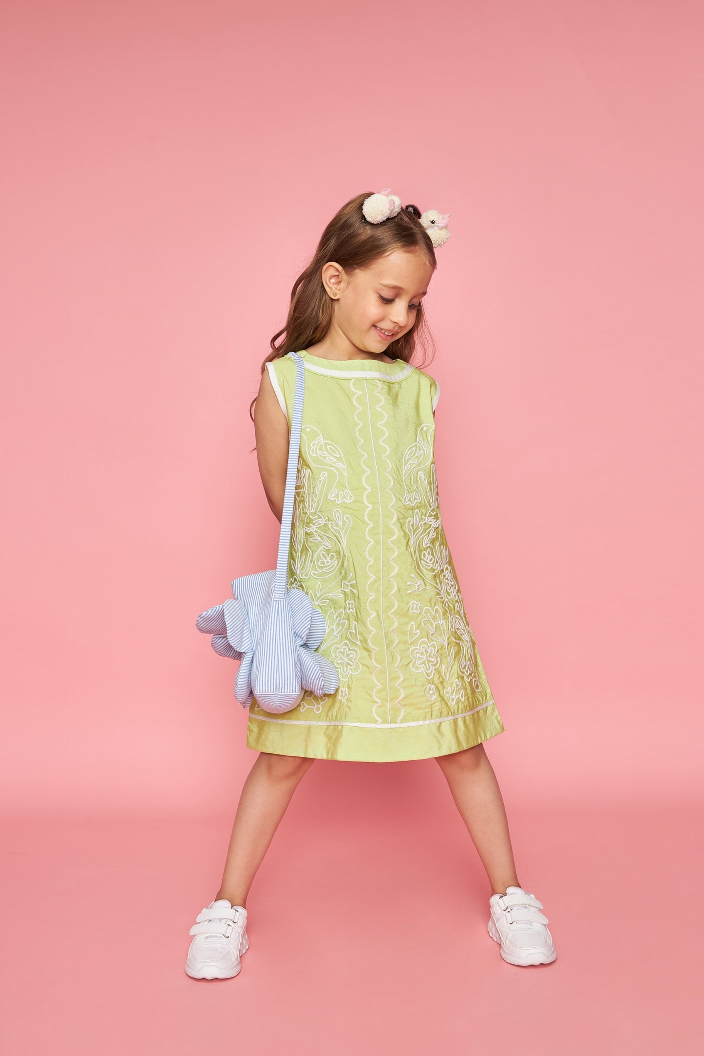 Dawn Kids Lime Embroidered Dress