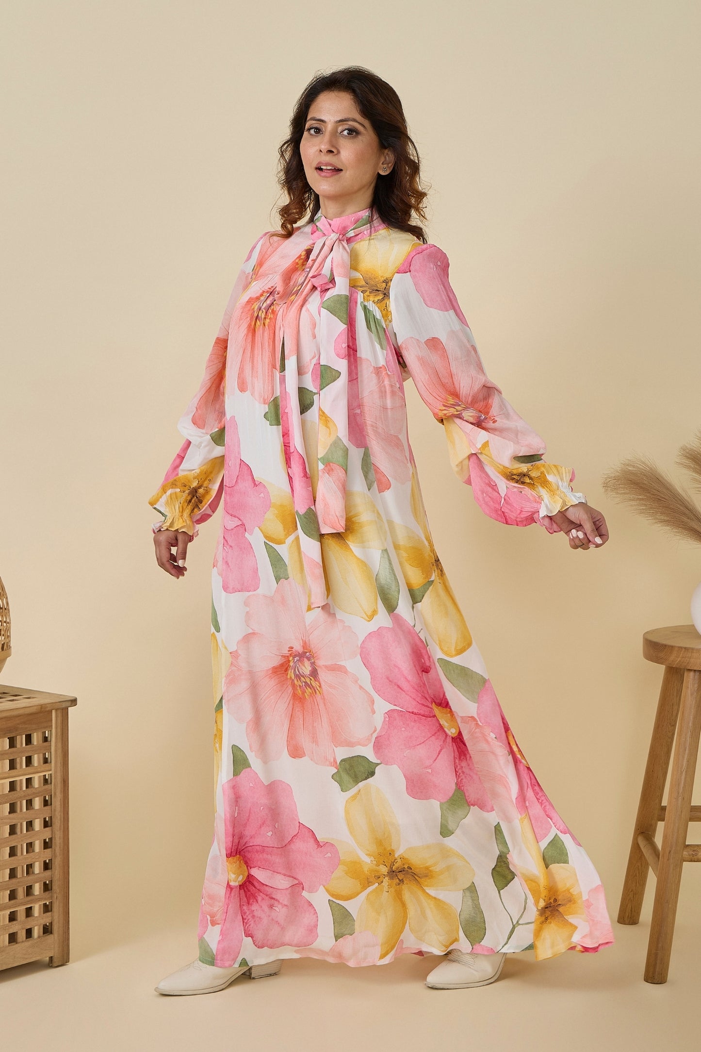 Blooming Meadow Printd Ladies Maxi Dress