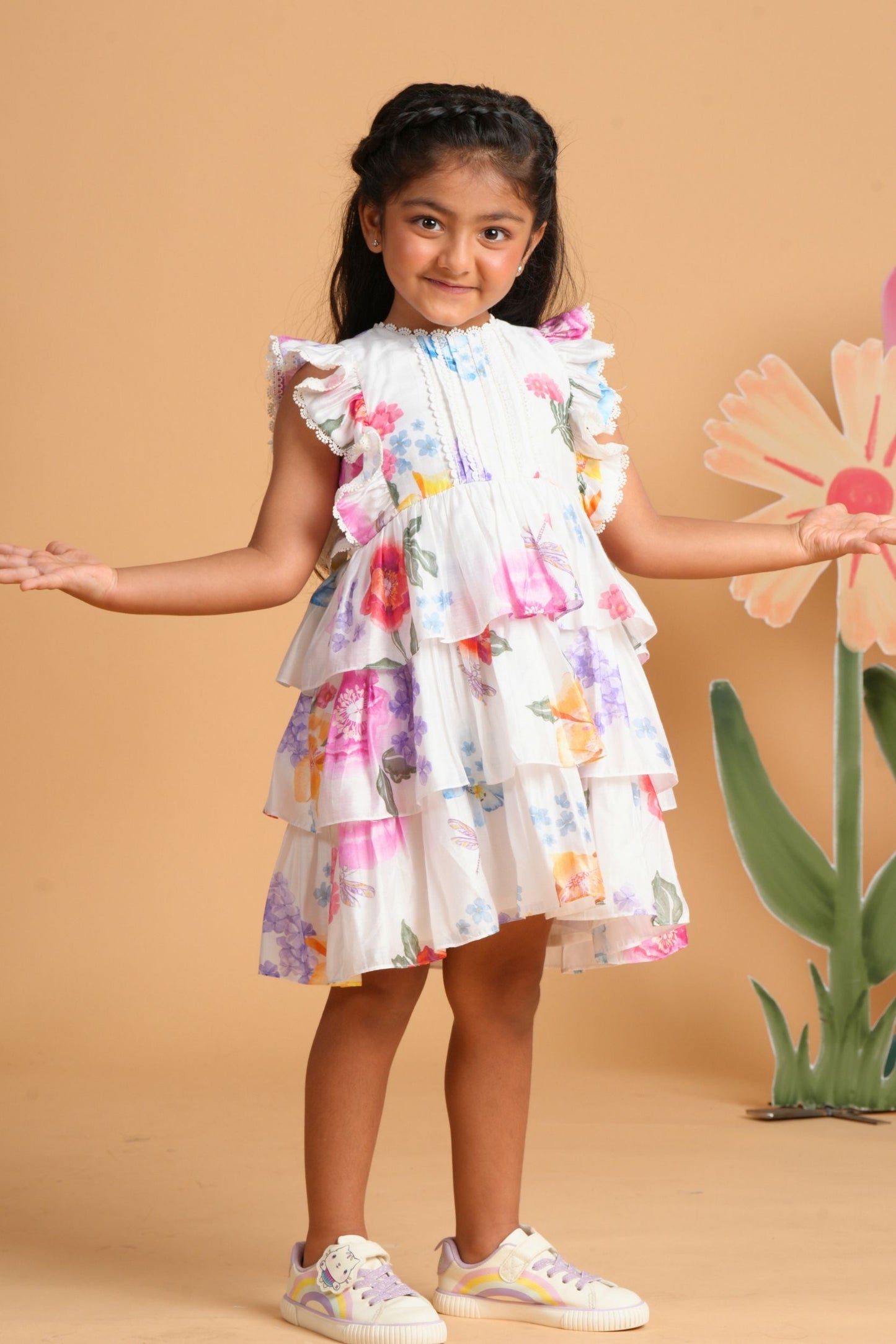 Clea white ruffle dress