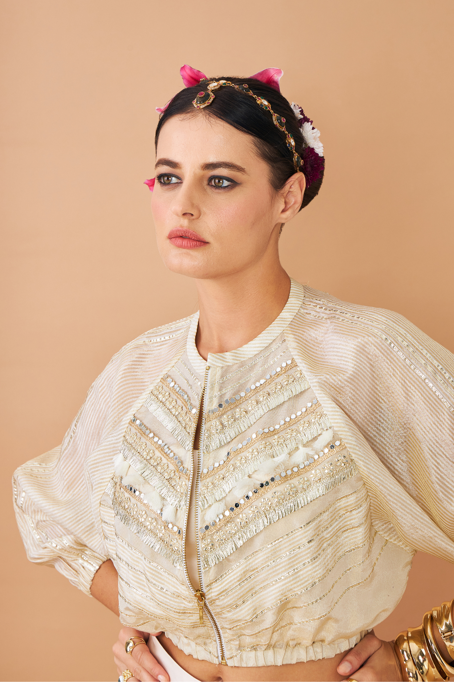 Alba Gold Ladies Embellished Jacket 1 pc