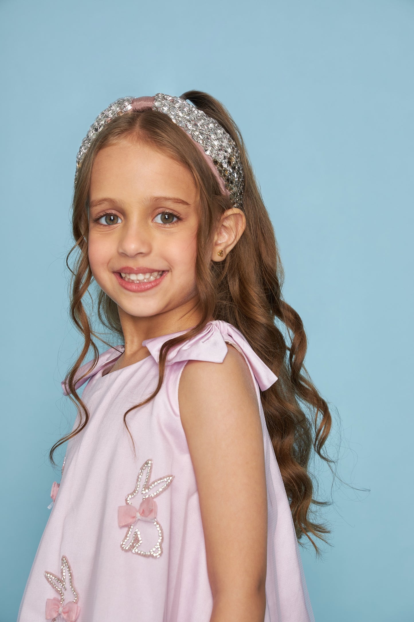 Bunny Bow Kids Embellished Puffball Dress