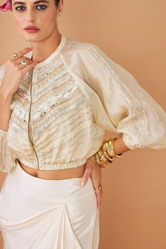 Alba Gold Ladies Embellished Jacket 1 pc