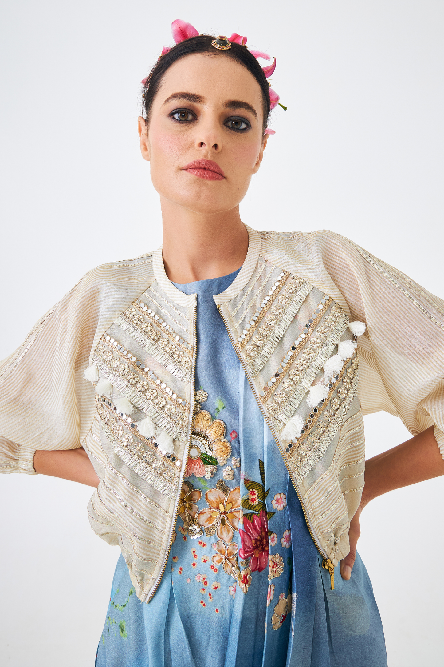 Alba Gold Ladies Embellished Jacket 1 pc