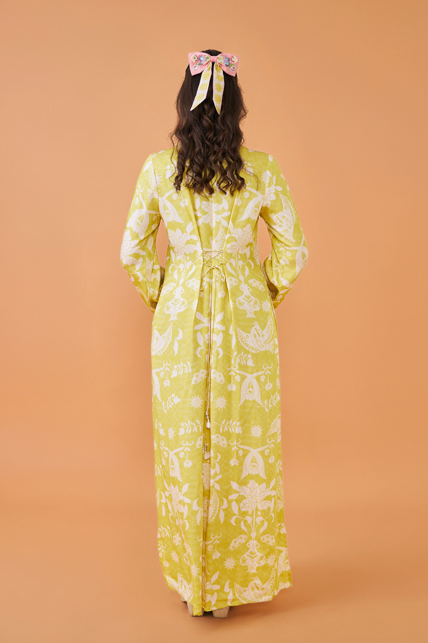 Dala Coat with Poppy Yellow Long Dress