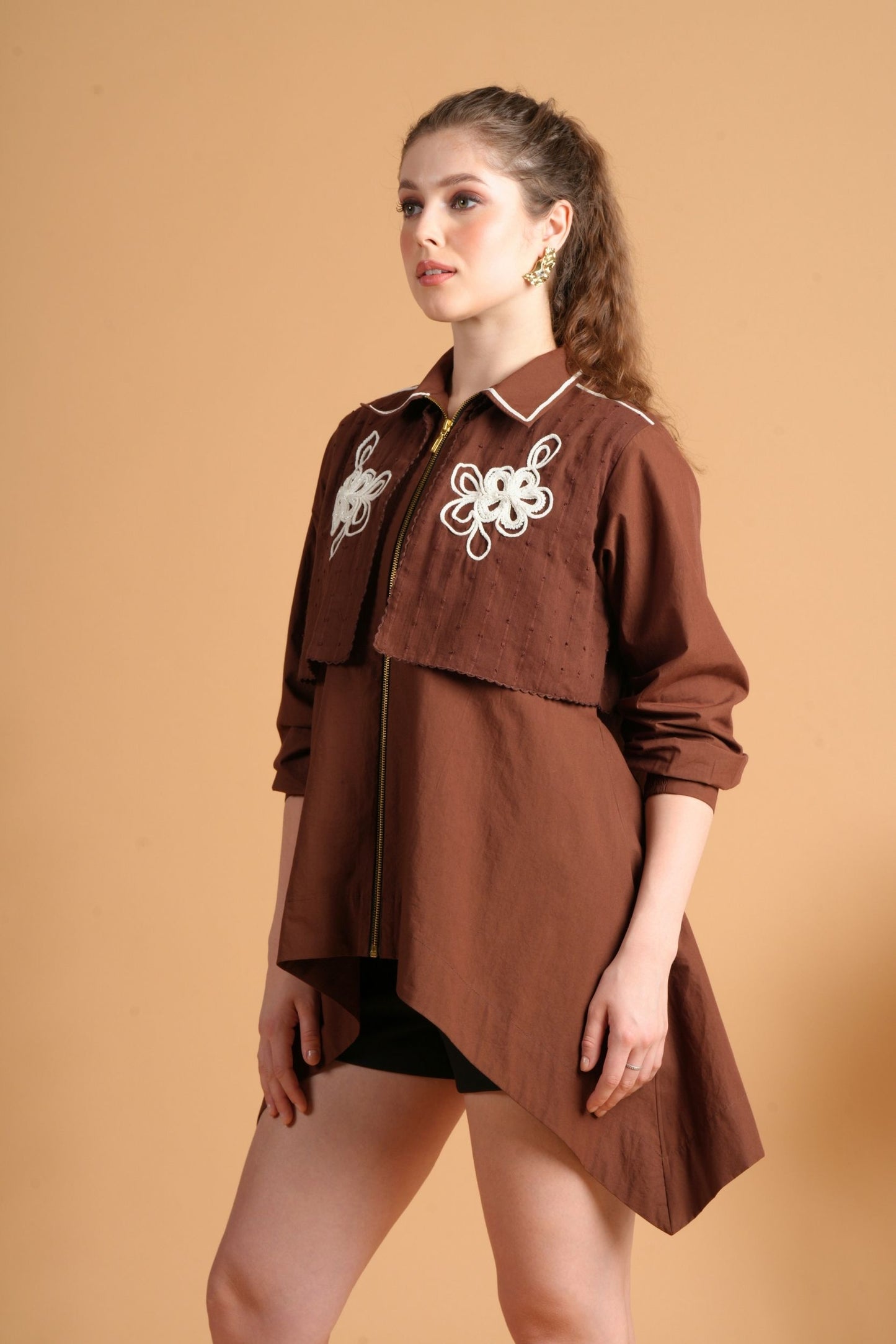 Soraya Chocolate Ladies Oversized Shacket