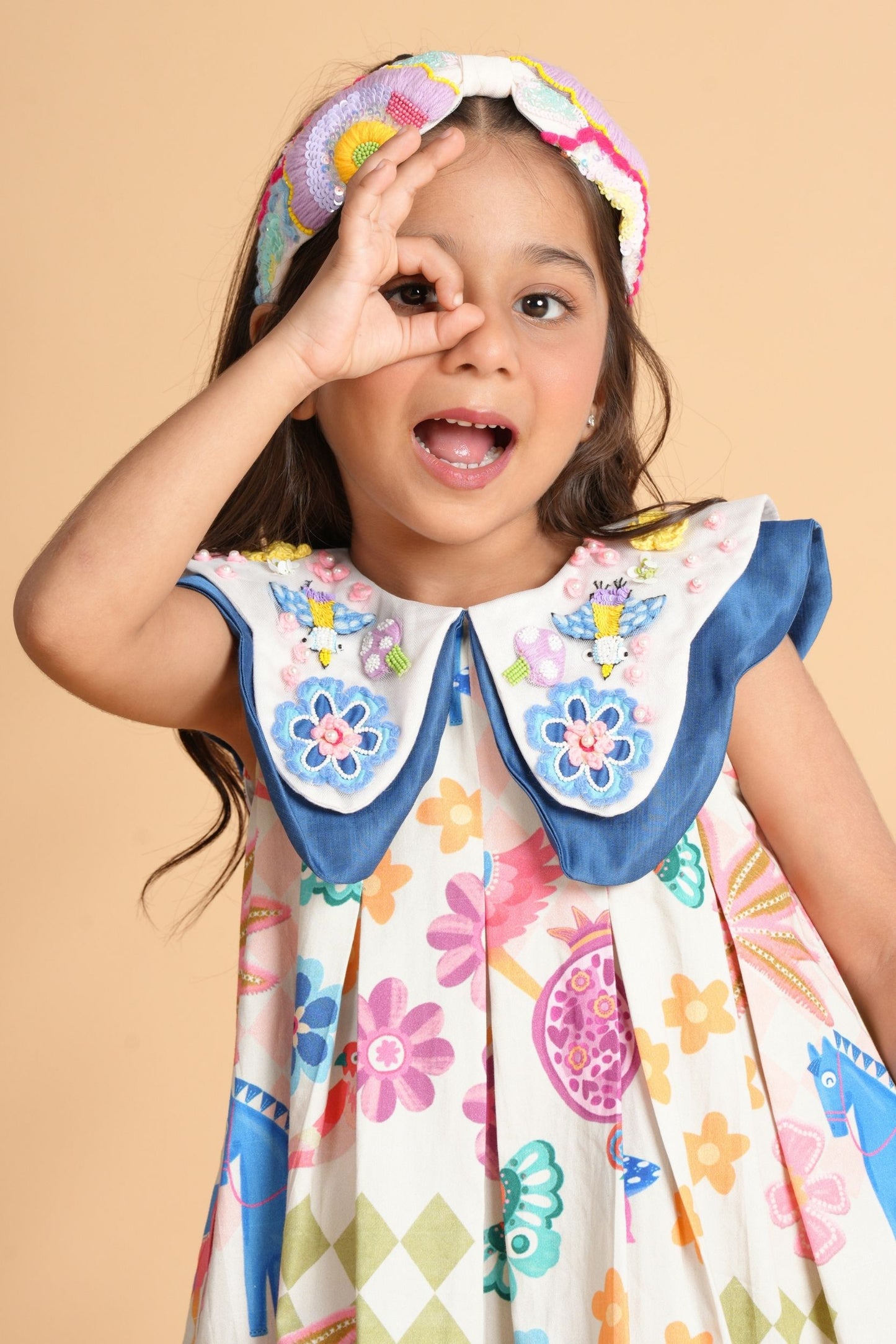 Pony Princess Collared Embellished Dress