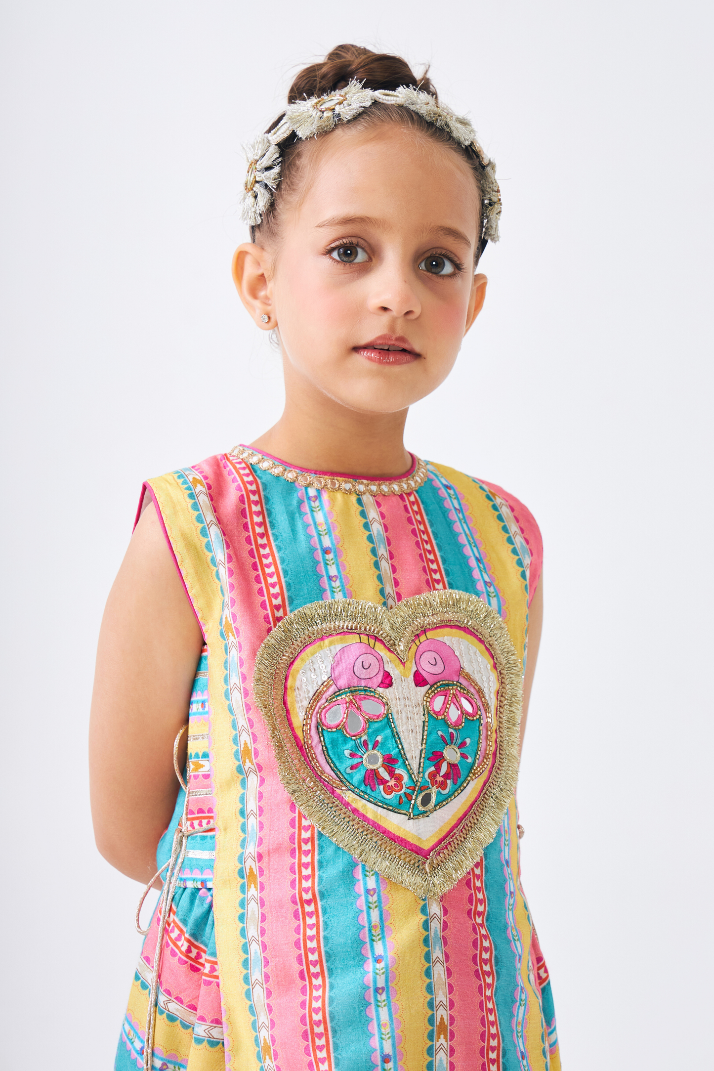 Freya Lovebirds Girls Embellished Top & Dhoti Pant (Set of 2 pcs)