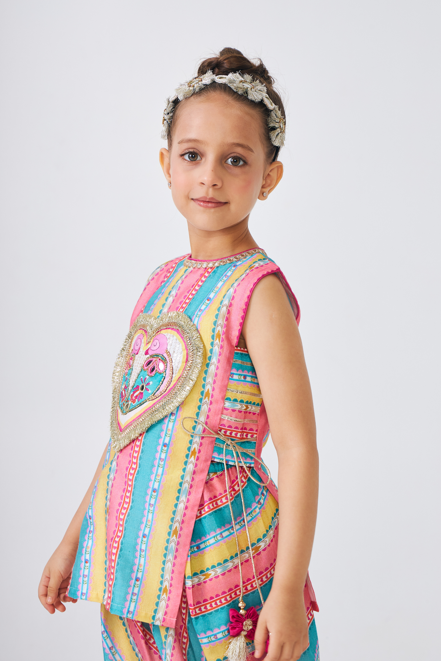 Freya Lovebirds Girls Embellished Top & Dhoti Pant (Set of 2 pcs)