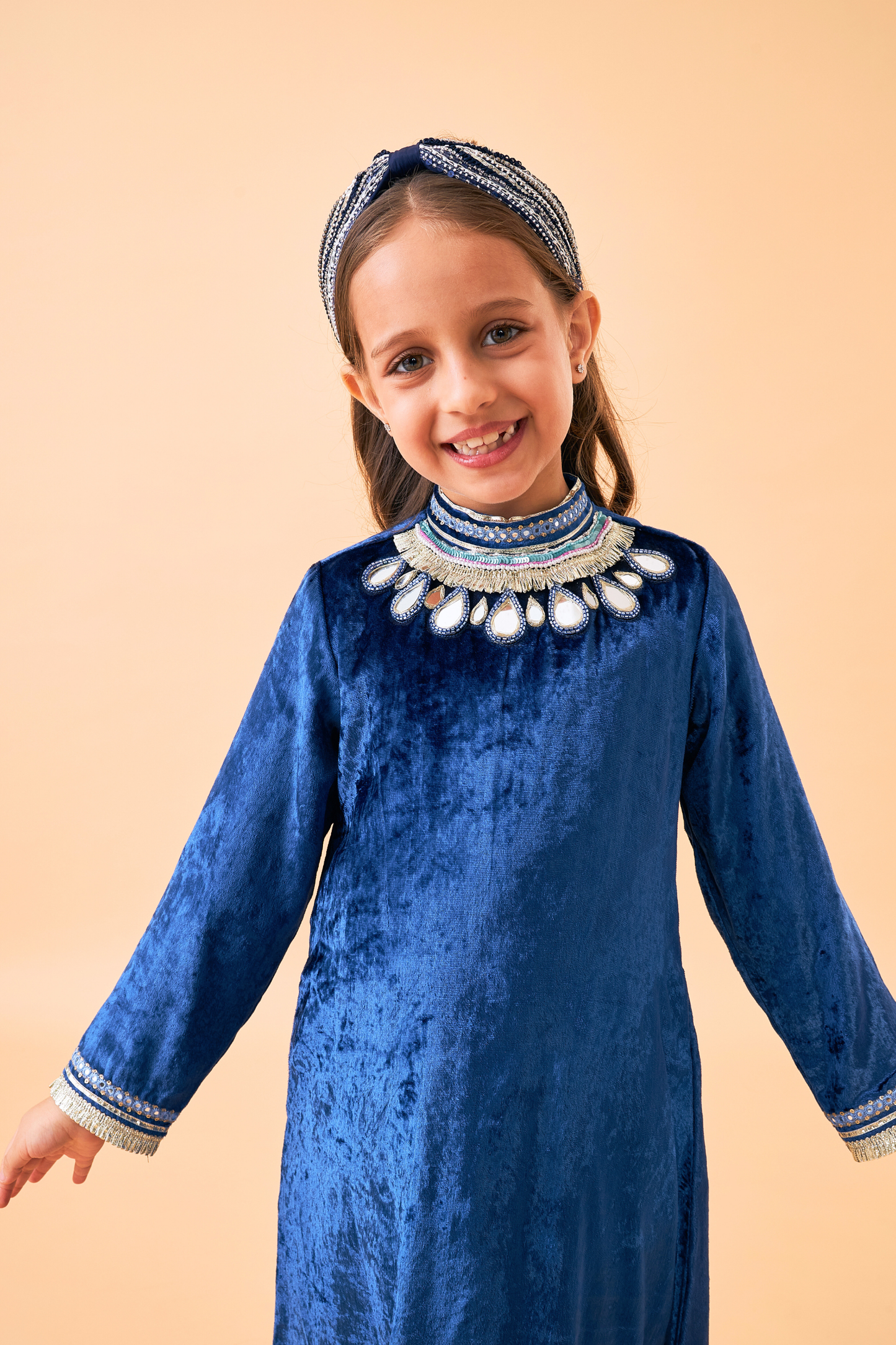 Sparrow Navy Velvet Long Dress