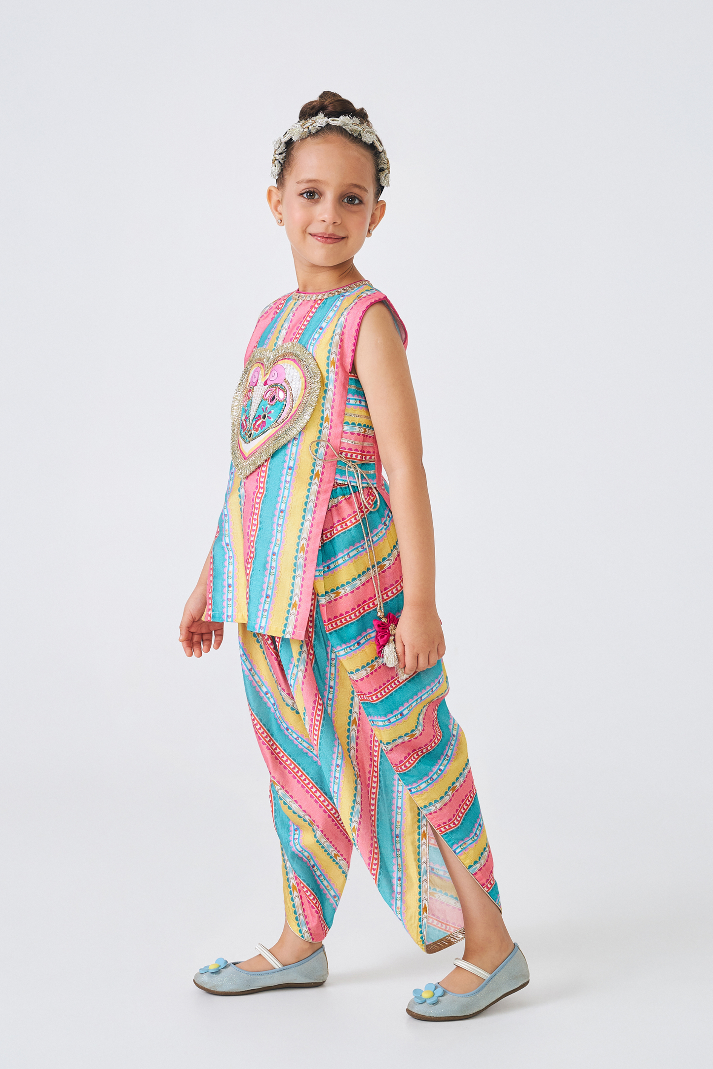 Freya Lovebirds Girls Embellished Top & Dhoti Pant (Set of 2 pcs)