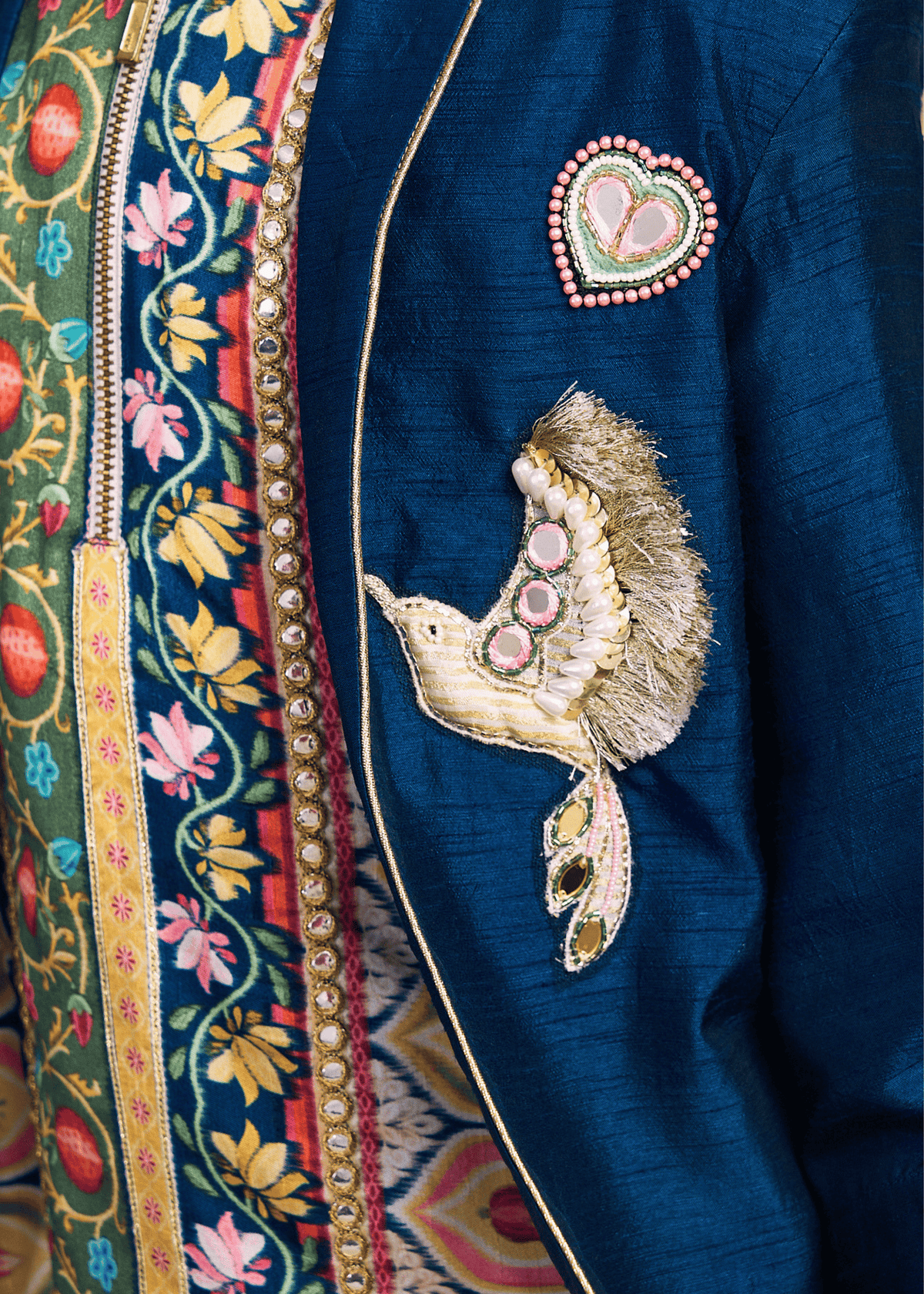 Dalia Navy Embellished Boys Jacket (1 pc)