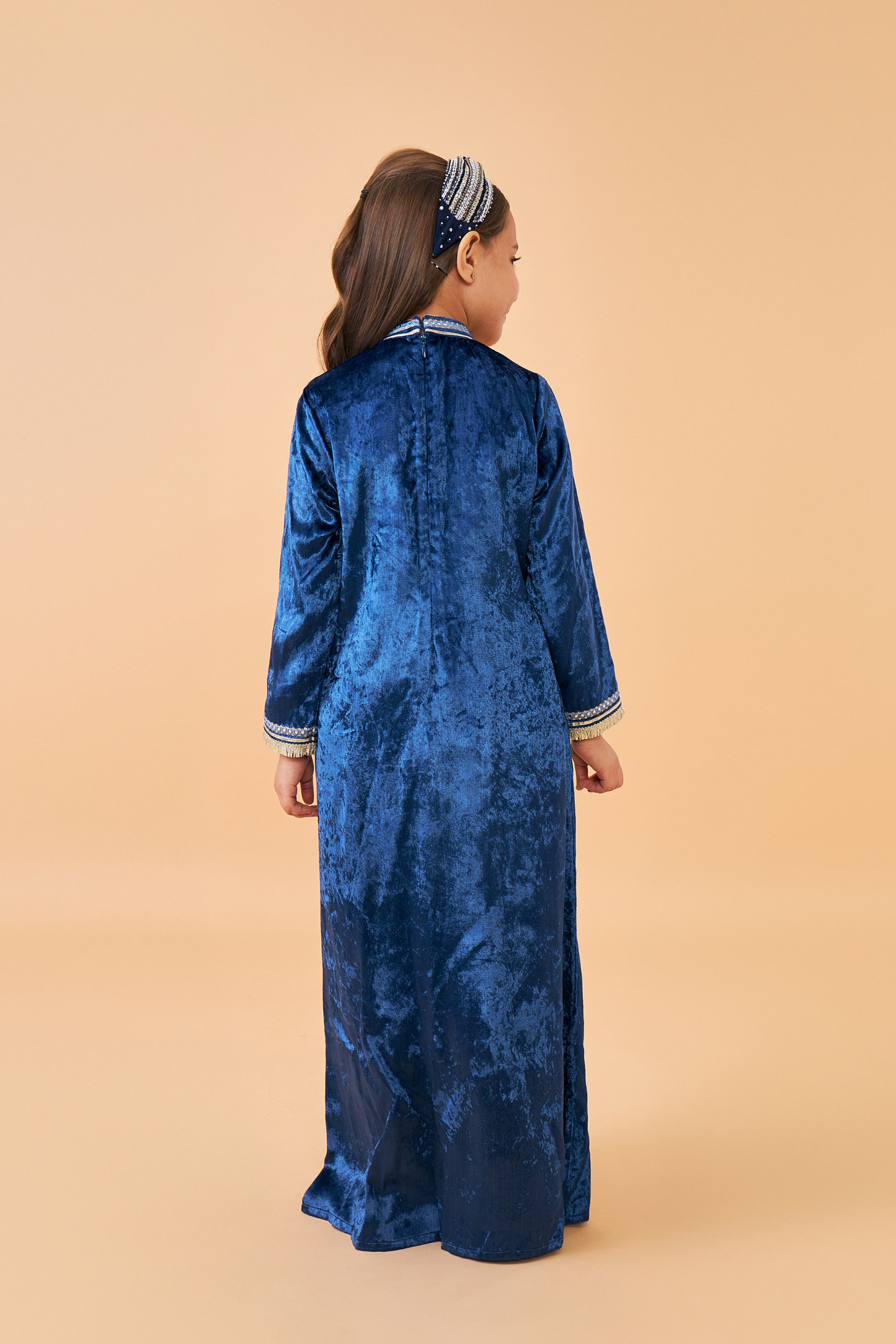 Sparrow Navy Velvet Long Dress - Mom & Me