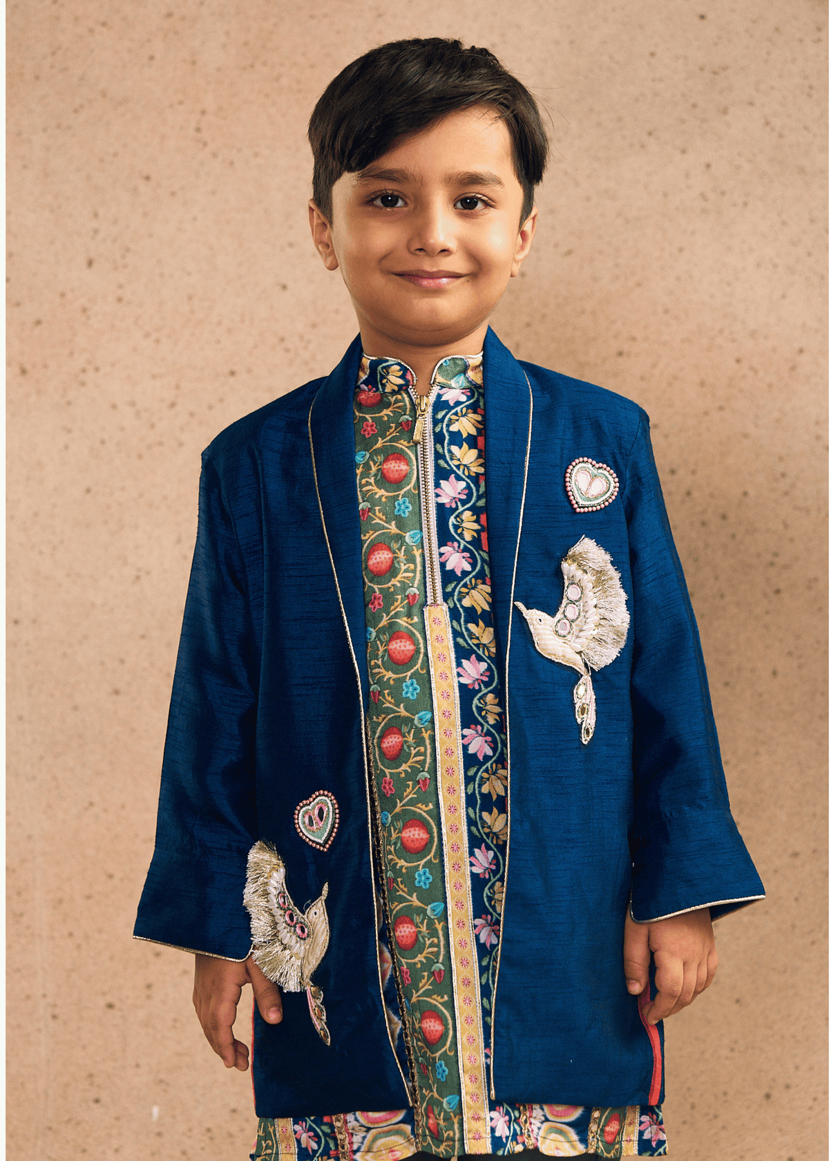 Dalia Navy Embellished Boys Jacket (1 pc)