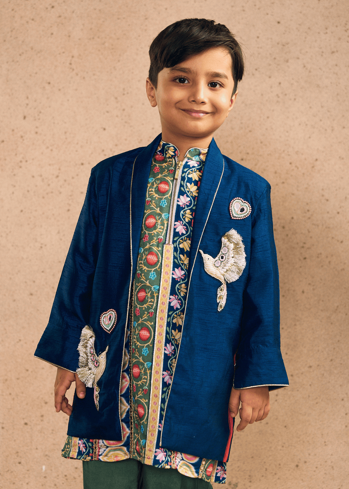 Dalia Navy Embellished Boys Jacket (1 pc)