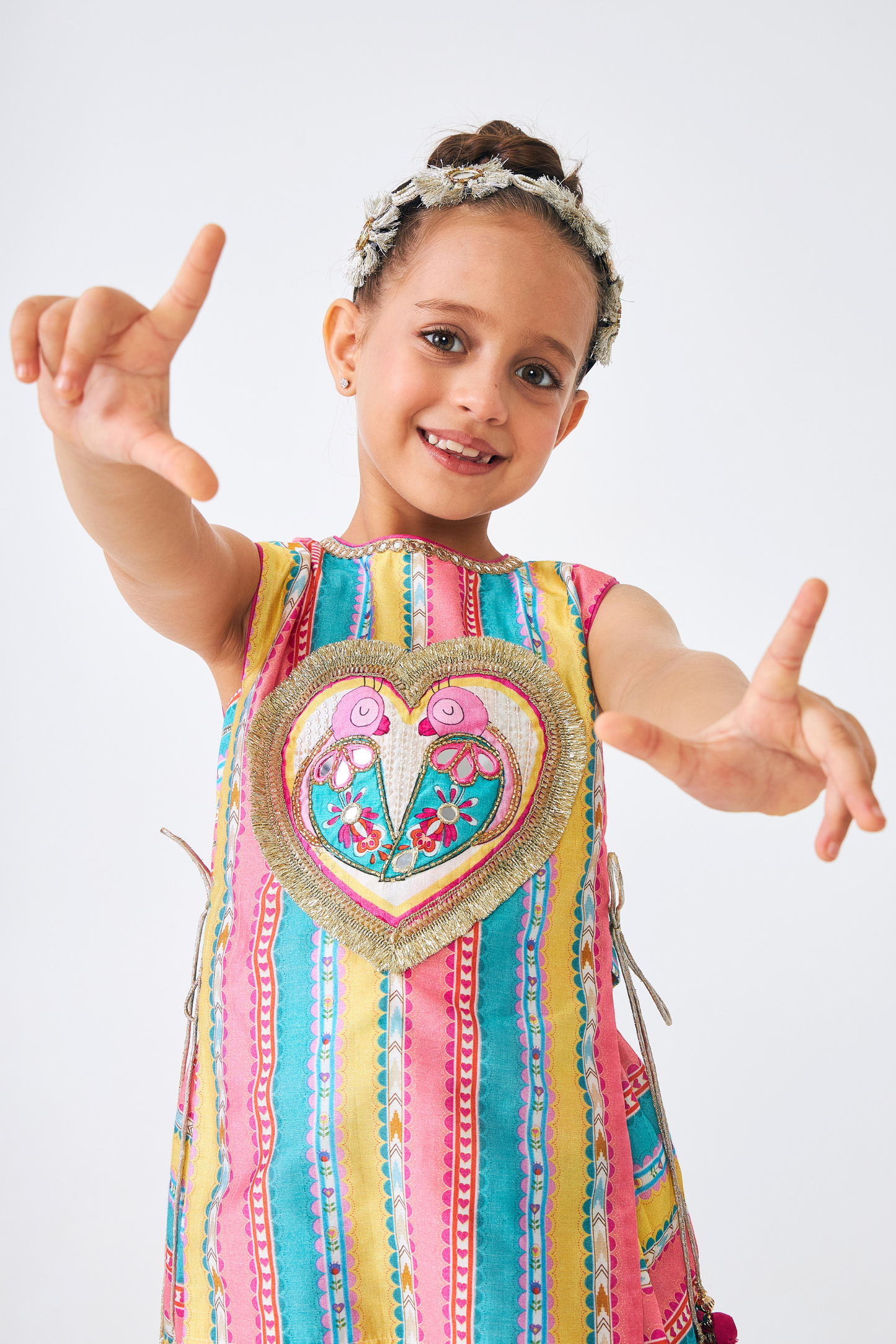 Freya Lovebirds Girls Embellished Top & Dhoti Pant (Set of 2 pcs)