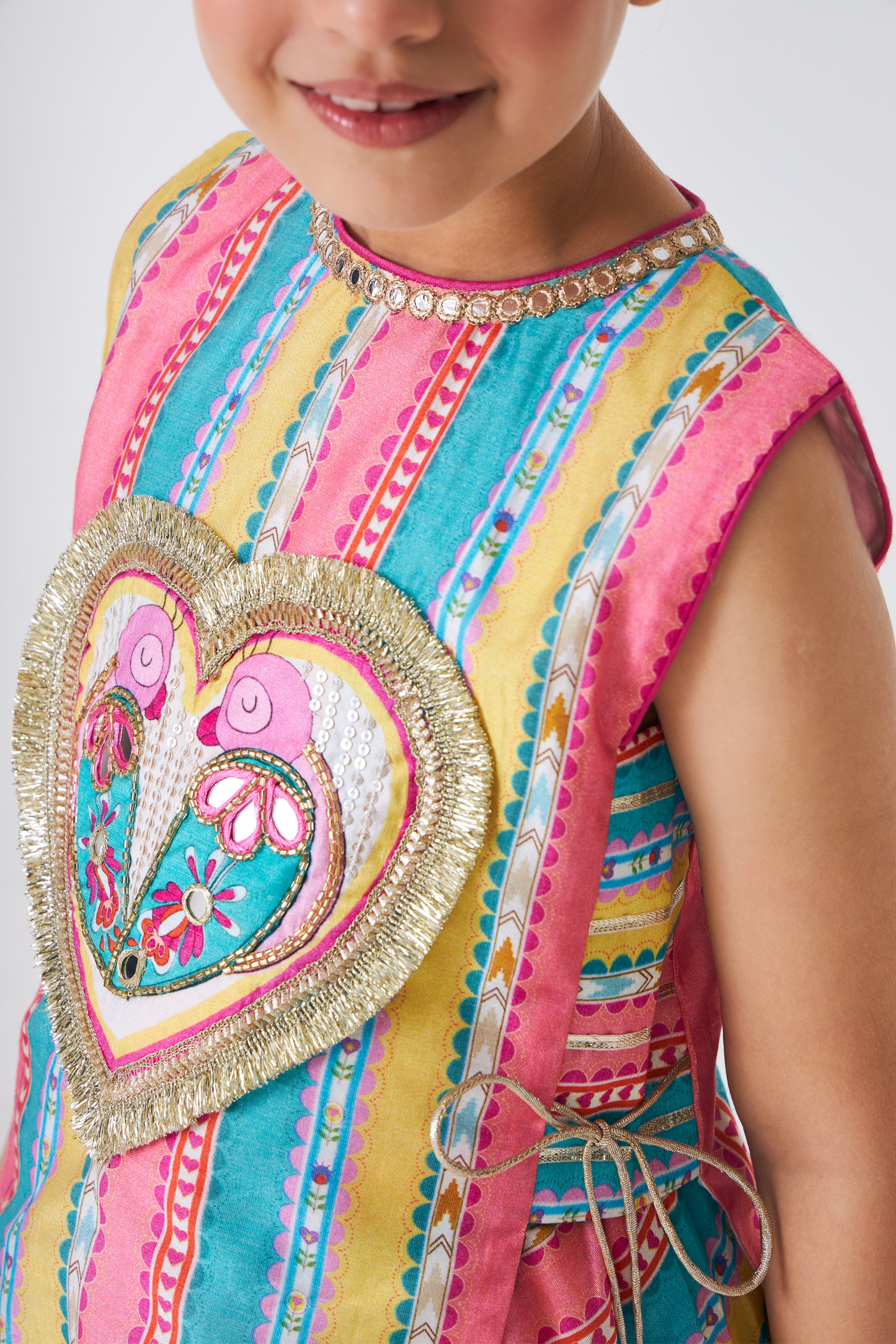 Freya Lovebirds Girls Embellished Top & Dhoti Pant (Set of 2 pcs)