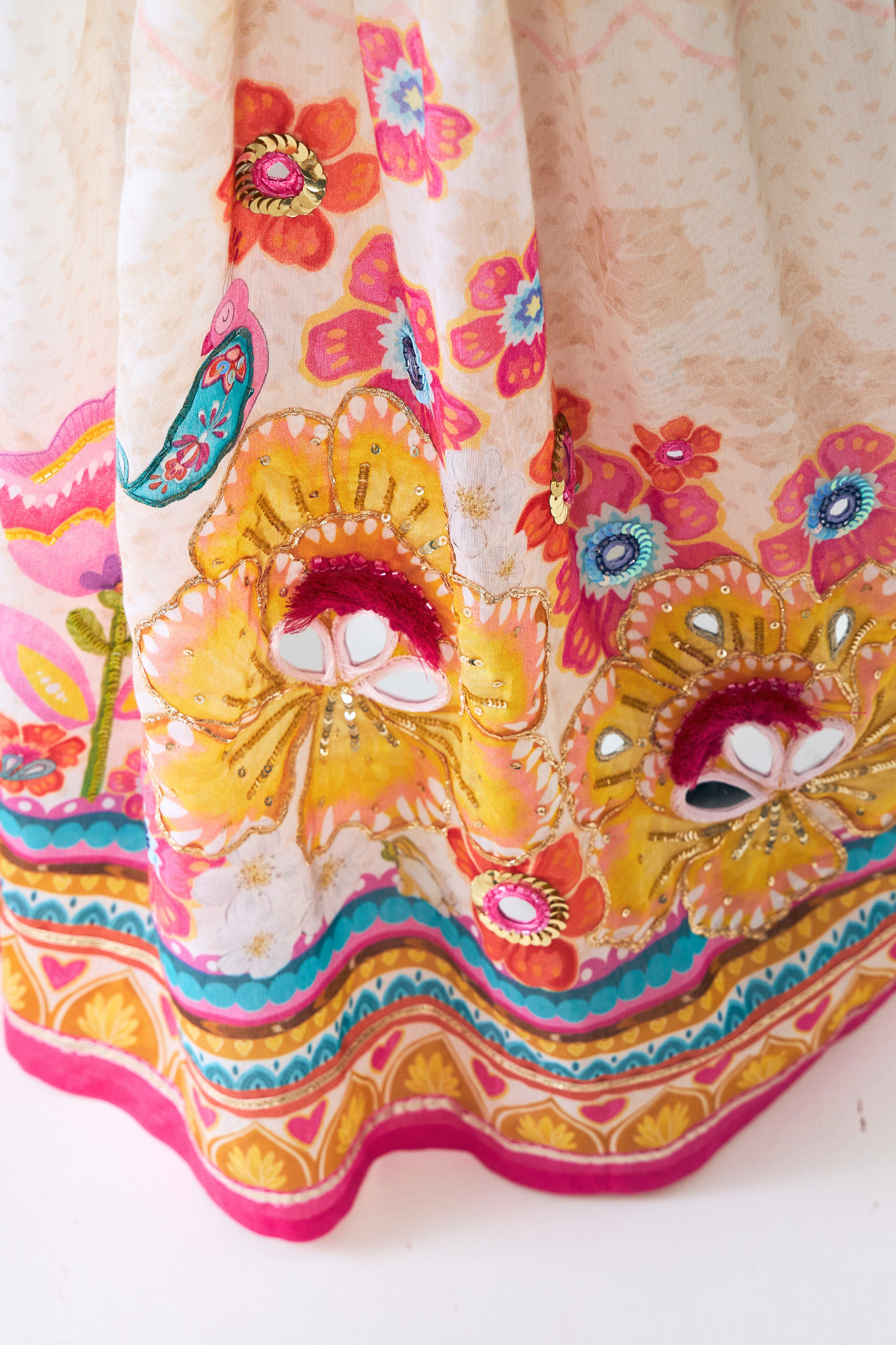 Freya Lovebirds Girls Embellished Top & Lehenga (Set of 2 Pcs)