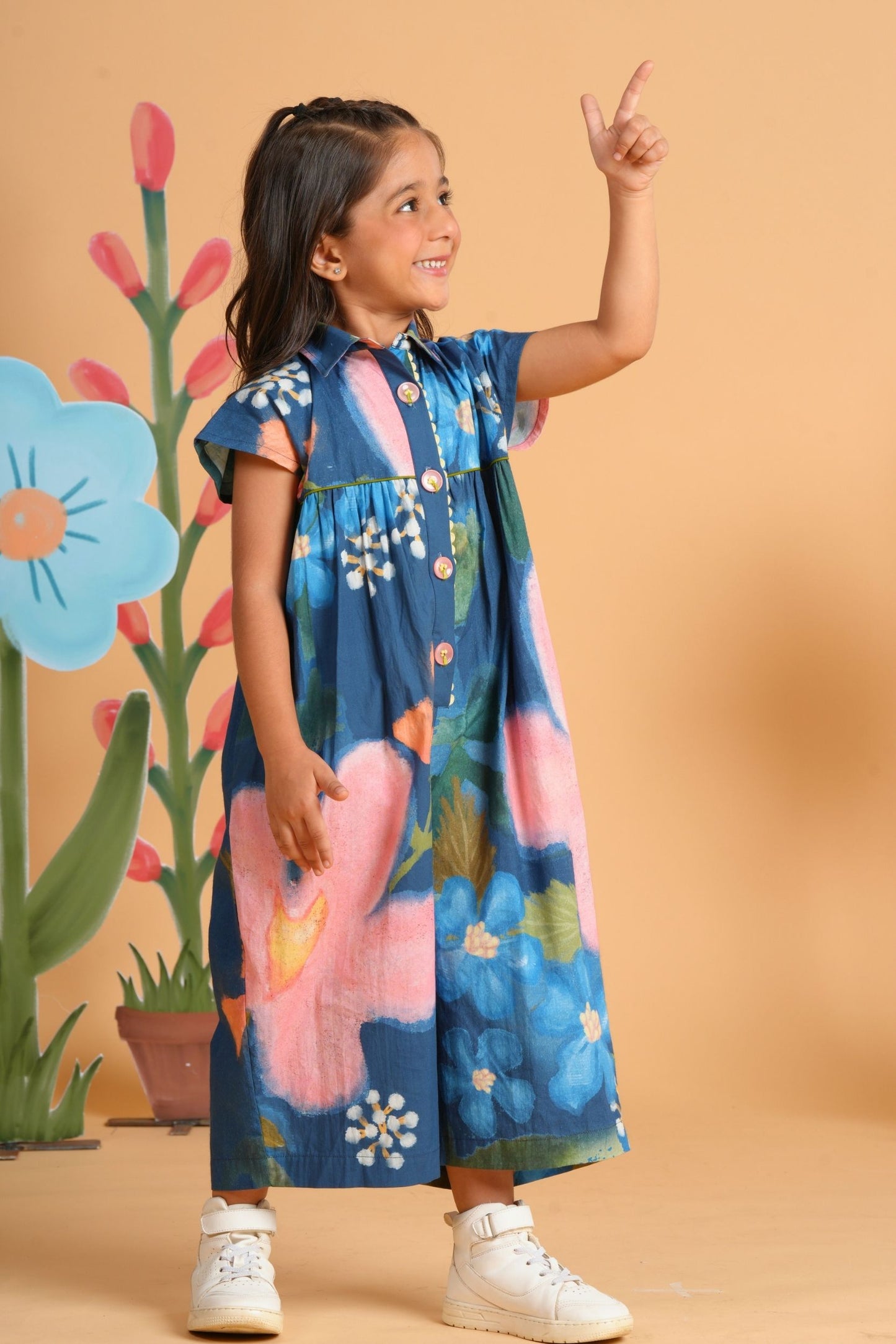 Iris Bloom Girls Printed Jumpsuit