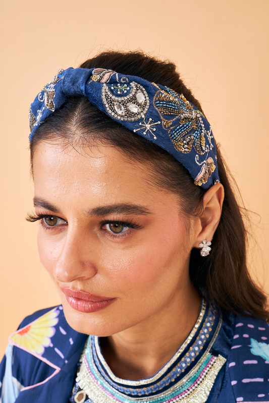 Celeste Navy Ladies Embellished Headband