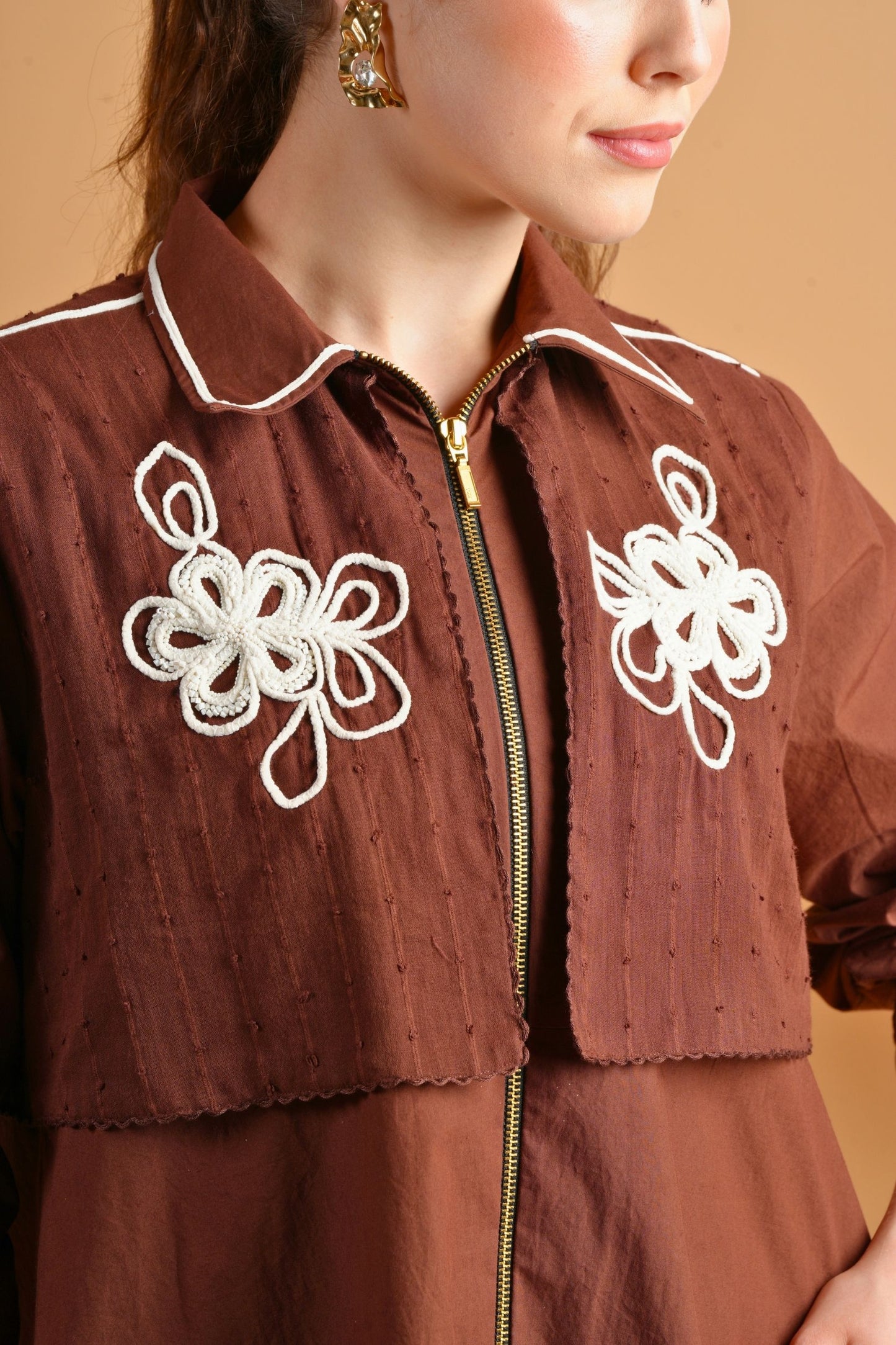 Soraya Chocolate Ladies Oversized Shacket